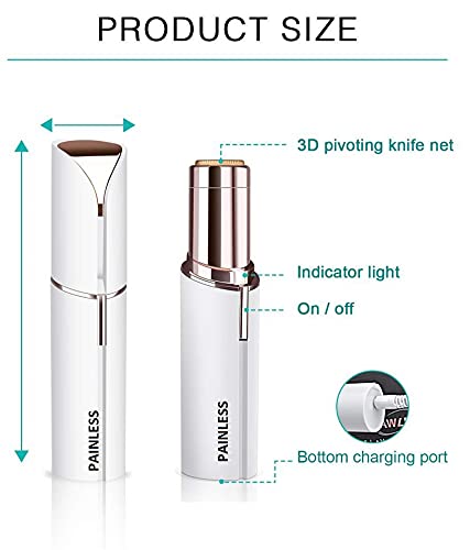 Painless Face & Body Hair Clipper for Men & Women - Rechargeable Cordless Trimmer for Smooth Shaving - White (Perfect for Travel, Gym & Home Use)