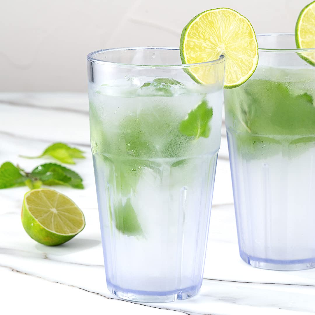 Restaurantware Bev Tek 16oz Shatterproof Plastic Tumblers - Set of 50 Clear Stackable Drinking Glasses, Dishwasher Safe for Restaurants, Bars, Cafes & Home Use - Ideal for Iced Coffee, Smoothies, Cocktails & Beverage Service