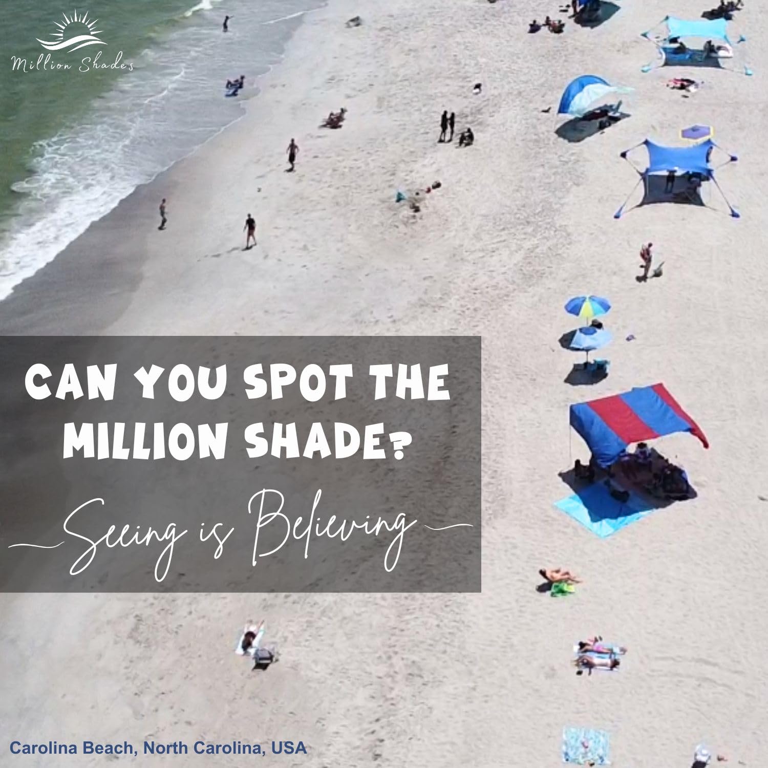 Ultimate Flying Beach Shade Canopy - UPF 50+ Sun Protection, Lightweight & Easy Setup with 360° Views | Most Innovative Beach Tent for Sun Protection | Perfect for Beach, Poolside, Camping & Outdoor Adventures