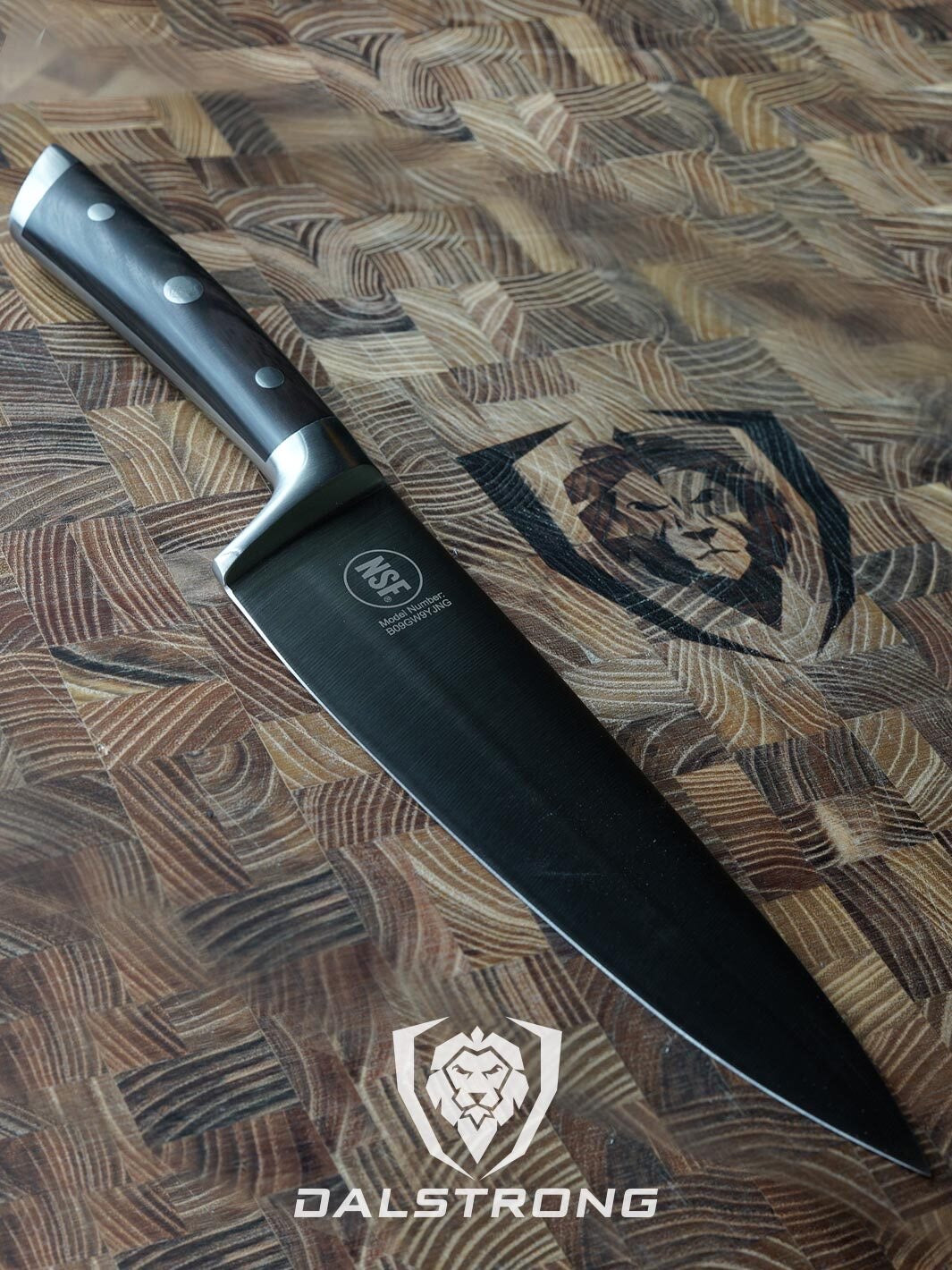 Dalstrong Gladiator Series 8-Inch Chef Knife with Faux Wood ABS Handle - NSF Certified Professional Kitchen Knife for Slicing, Dicing & Chopping - Perfect for Home Cooks & Professional Chefs