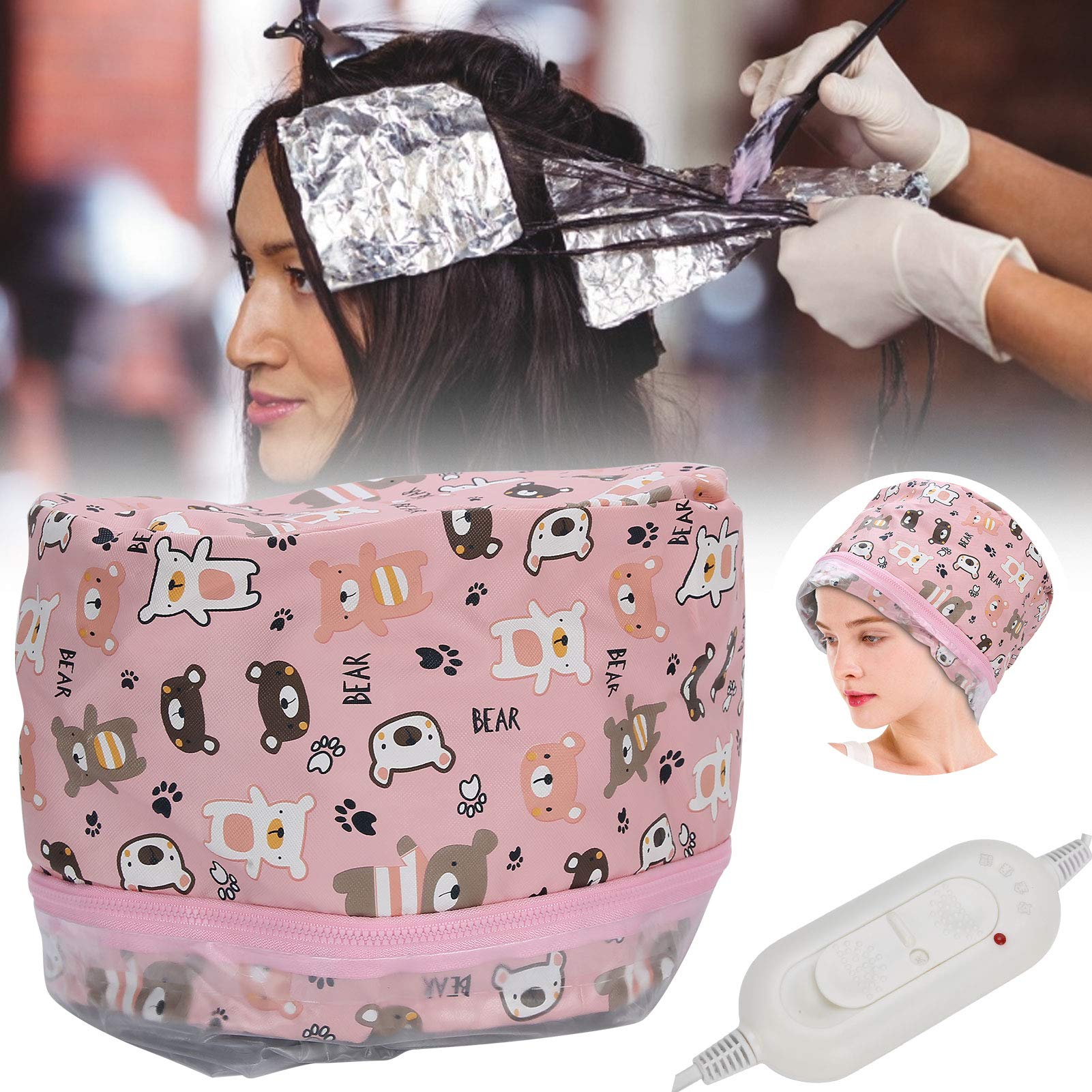Electric Hair Steamer Cap with Adjustable Temperature & 3 Timer Settings - Deep Conditioning Heat Treatment for Black Women's Hair - Perfect for Home Salon & DIY Hair Care