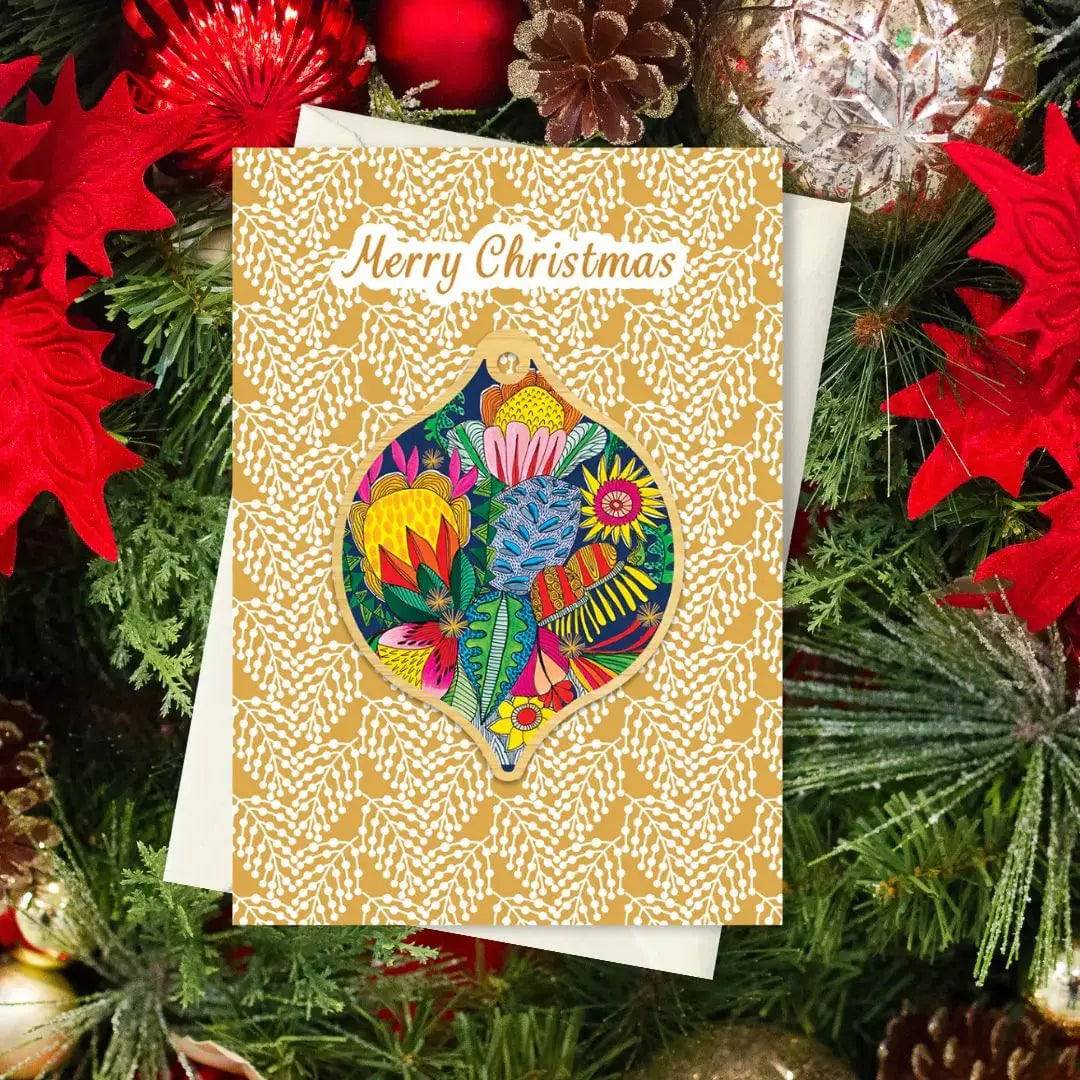 Wild Things Australian Christmas Card & Bauble - Festive Holiday Greeting Card with Ornament for Xmas Tree Decorations | Perfect for Holiday Gifts, Office Parties & Family Celebrations