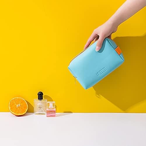 FASTUNBOX Large Capacity Waterproof Cosmetic Travel Bag - Makeup Organizer Storage Pouch for Women, Sky Blue (Small) | Perfect for Air Travel, Gym & Weekend Getaways