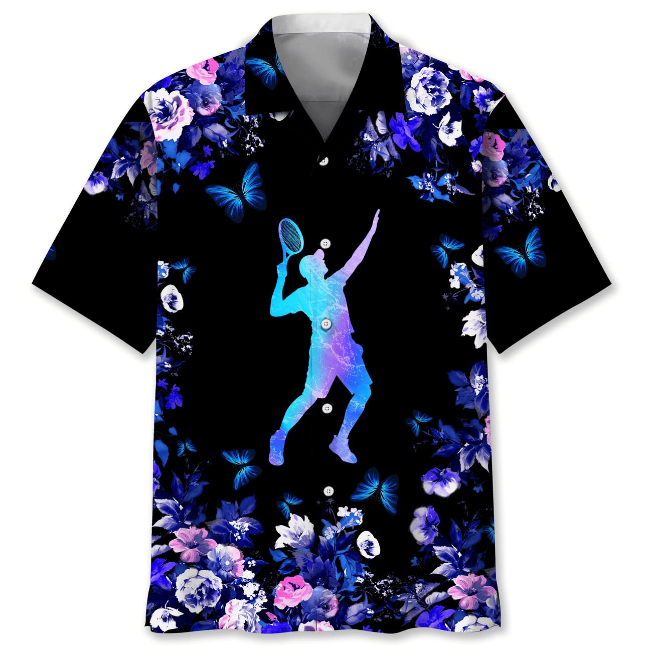 Stylish Tennis Color Flower Hawaiian Shirt - Aloha Beach Gift for Men & Women - Tropical Summer Aloha Shirt for Vacation, Luau Party & Casual Wear