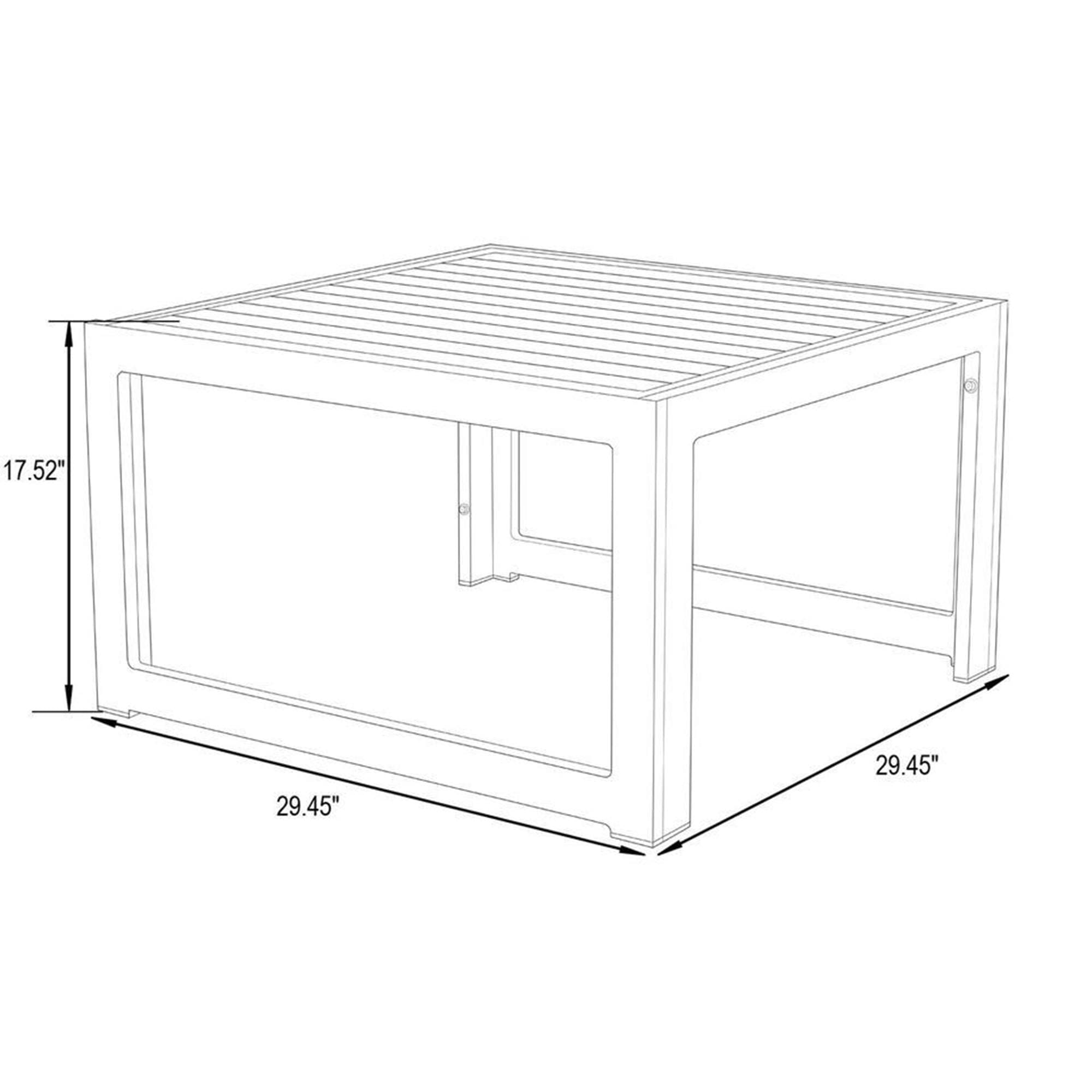 LeisureMod Chelsea Modern Aluminum Outdoor Patio Coffee Table - Weather-Resistant Black Metal Side Table for Garden, Poolside & Backyard Decor