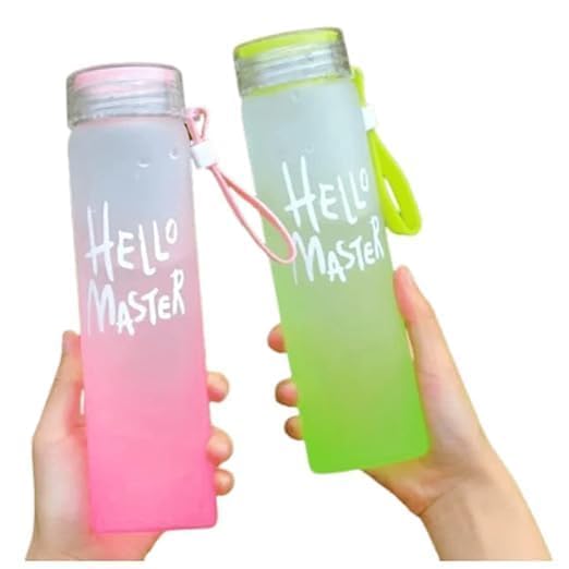 Maxismart Hello-Master Borosilicate Glass Water Bottle - 1L BPA-Free, Leak-Proof, Durable for Hot & Cold Drinks - Perfect for Home, Office, Gym, Hiking, Travel & Outdoor Activities (Clear, Pack of 1)