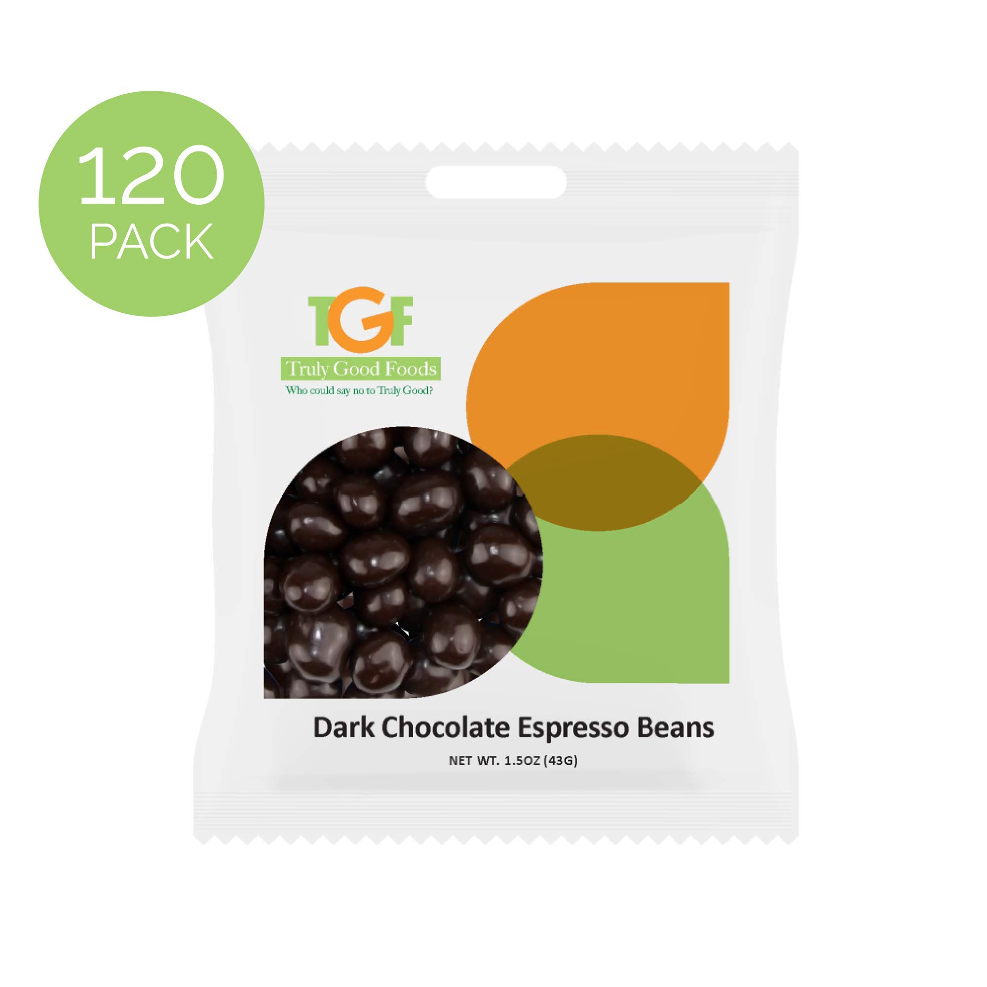 Dark Chocolate Covered Espresso Beans - 1.5oz Mini Snack Bags (120 Count) | Gourmet Coffee Candy for Energy Boost, Office Snacks & Party Favors