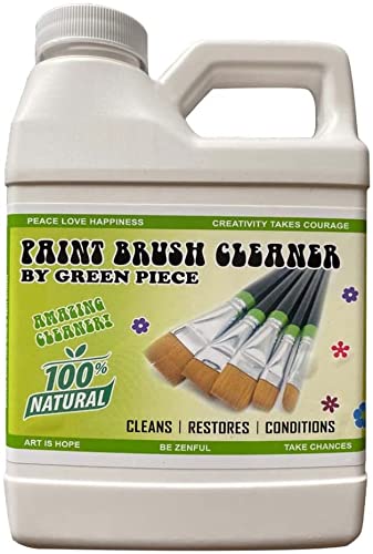 Green Piece® Non-Toxic Paint Brush Cleaner Kit - Safe & Effective Brush Cleaning Solution for Artists & DIY Projects (Includes Cleaning Mat) | Perfect for Acrylic, Oil & Watercolor Paint Cleanup