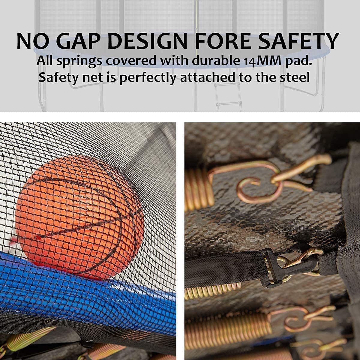 YAKEY 10FT 12FT 15FT Outdoor Trampoline with Safety Enclosure Net - ASTM Approved Waterproof Bounce Trampoline for Kids & Family - Perfect for Backyard Fun, Exercise, and Outdoor Recreation