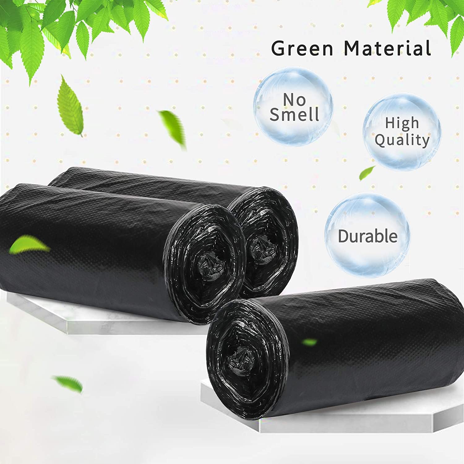 Ezee Heavy Duty Garbage Bags - 48x54cm (6 Rolls, 180 Count) | Medium Black Plastic Trash Bags for Kitchen, Bathroom & Outdoor Use | Durable & Leak-Proof Waste Disposal Solution