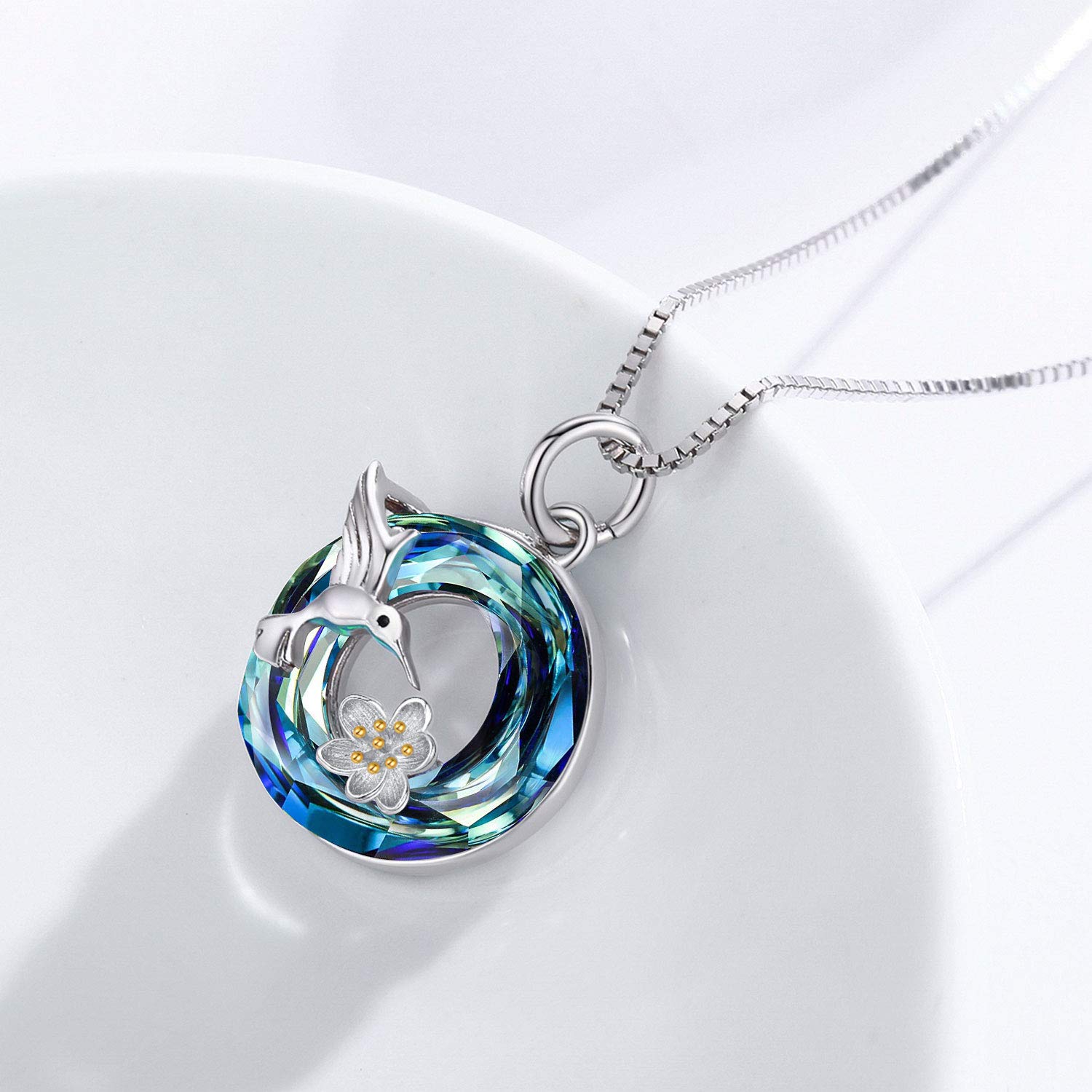 925 Sterling Silver Hummingbird Necklace for Women - Elegant Crystal Bird Pendant Jewelry, Perfect Birthday Gift for Girls | Great for Parties, Weddings & Everyday Wear