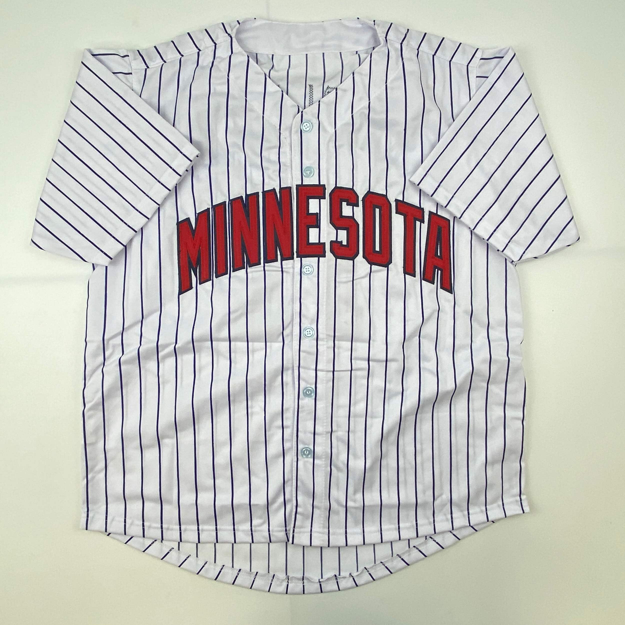 Authentic Autographed Chuck Knoblauch Minnesota Twins Pinstripe Baseball Jersey with Leaf COA - Perfect for Collectors, Sports Memorabilia Fans & Baseball Enthusiasts