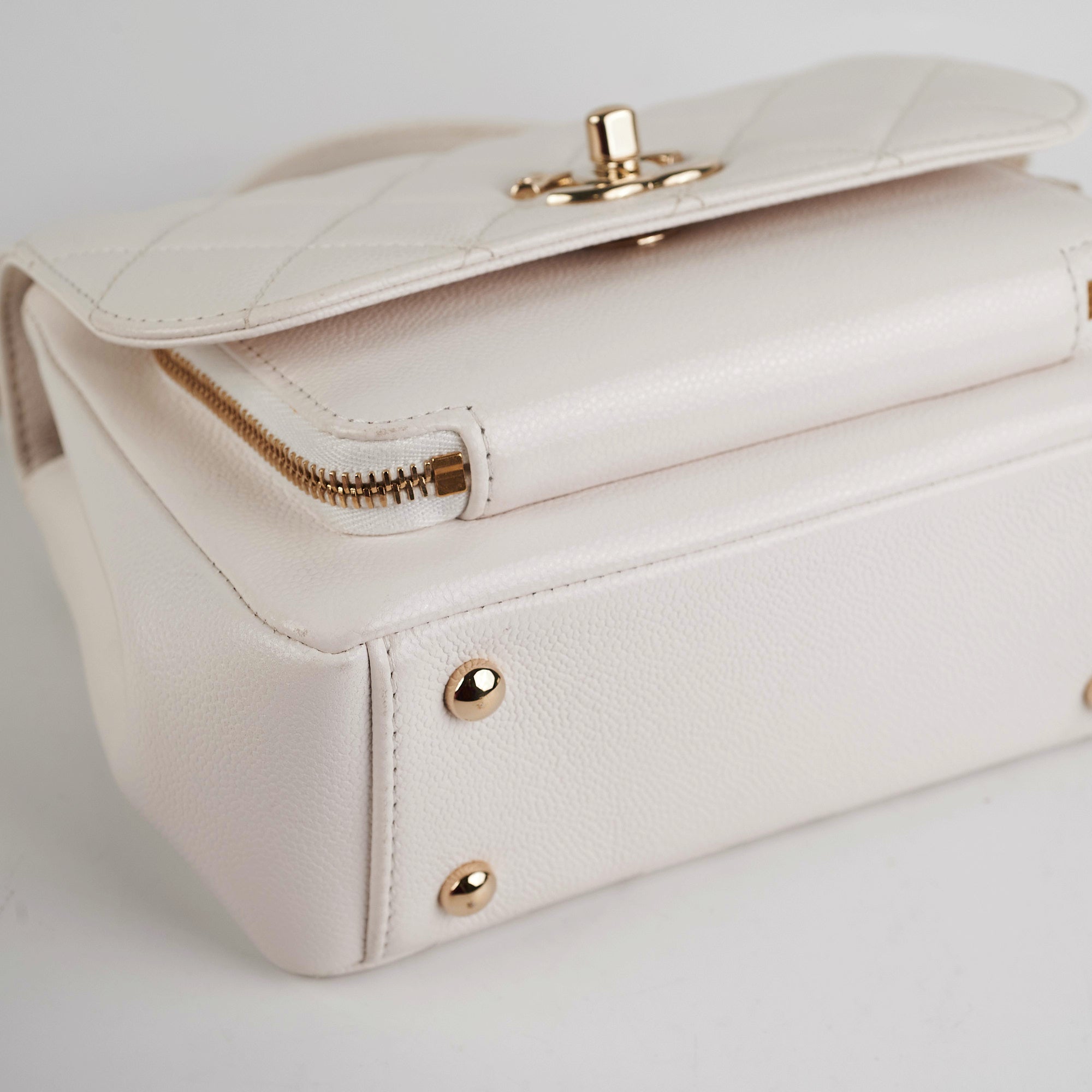 Chanel Business Affinity Small White Caviar Leather Handbag - Luxury Designer Crossbody Bag for Women | Perfect for Work, Travel & Evening Events