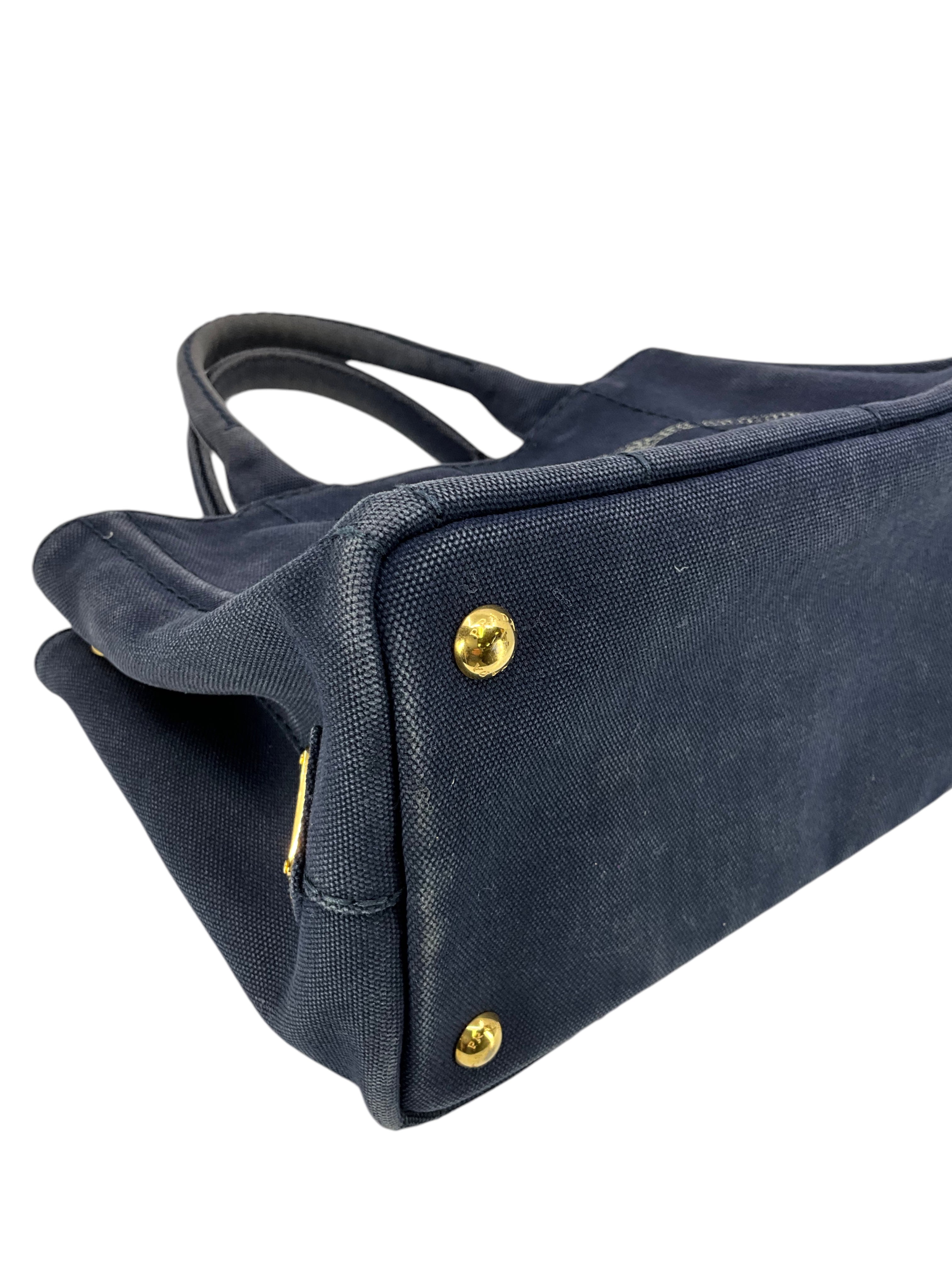 PRADA Canapa Convertible Canvas Small Tote Bag - Luxury Designer Handbag for Women | Perfect for Work, Travel & Everyday Use