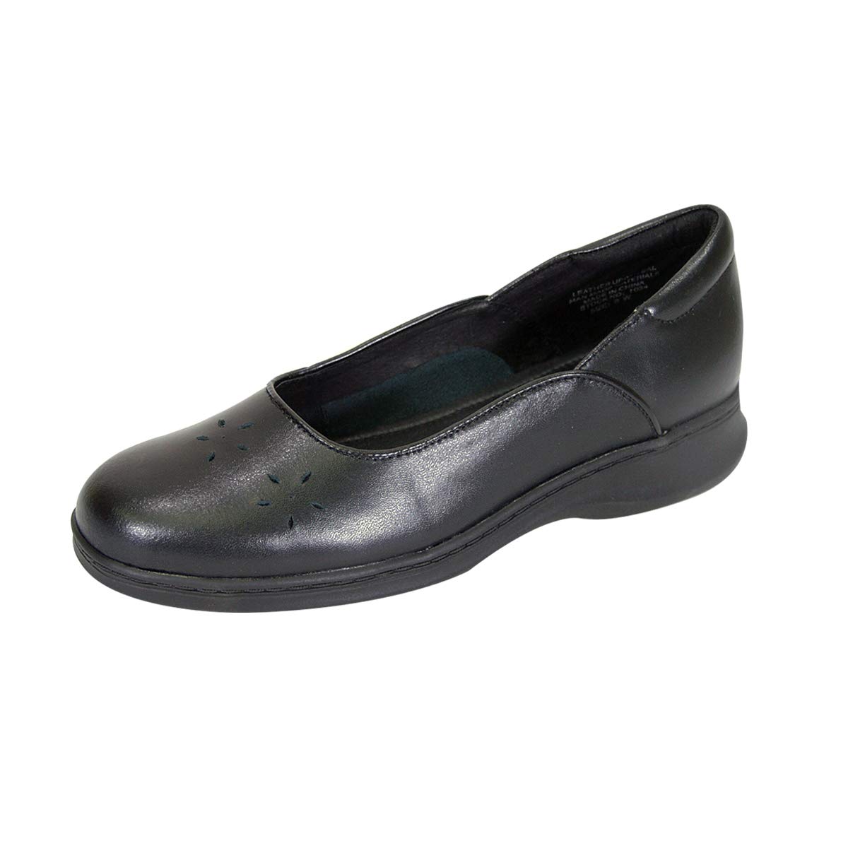 24 Hour Comfort Heather Women's Wide Width Casual Leather Dress Skimmer Flats - Comfortable & Stylish Shoes for Work, Travel & Everyday Wear