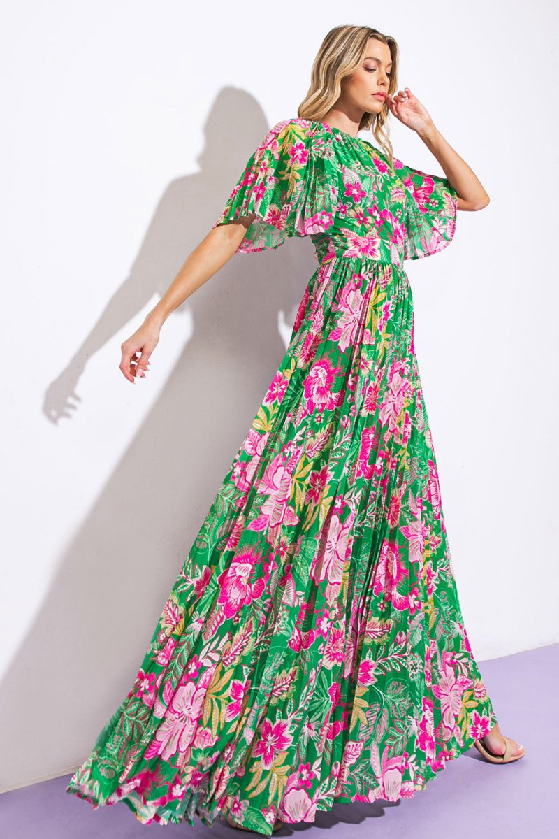 ALL NIGHT REVIVAL WOVEN MAXI DRESS - Women's Flowy Long Dress for Evening Parties, Weddings & Summer Vacations