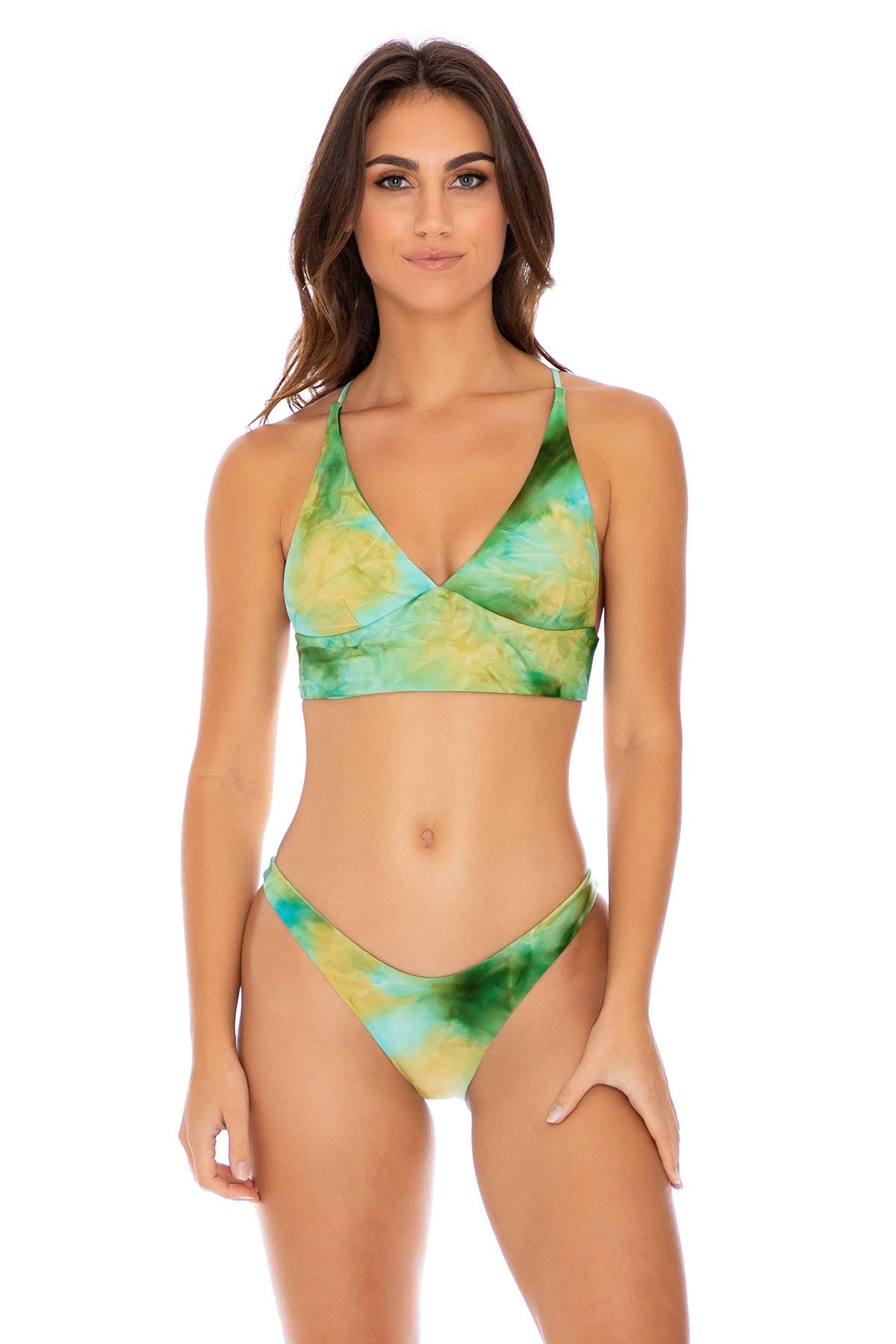 Off Duty Mermaid Cross Back Bustier Top - Sexy Women's Lace Bralette for Beach, Date Night & Festival Outfits