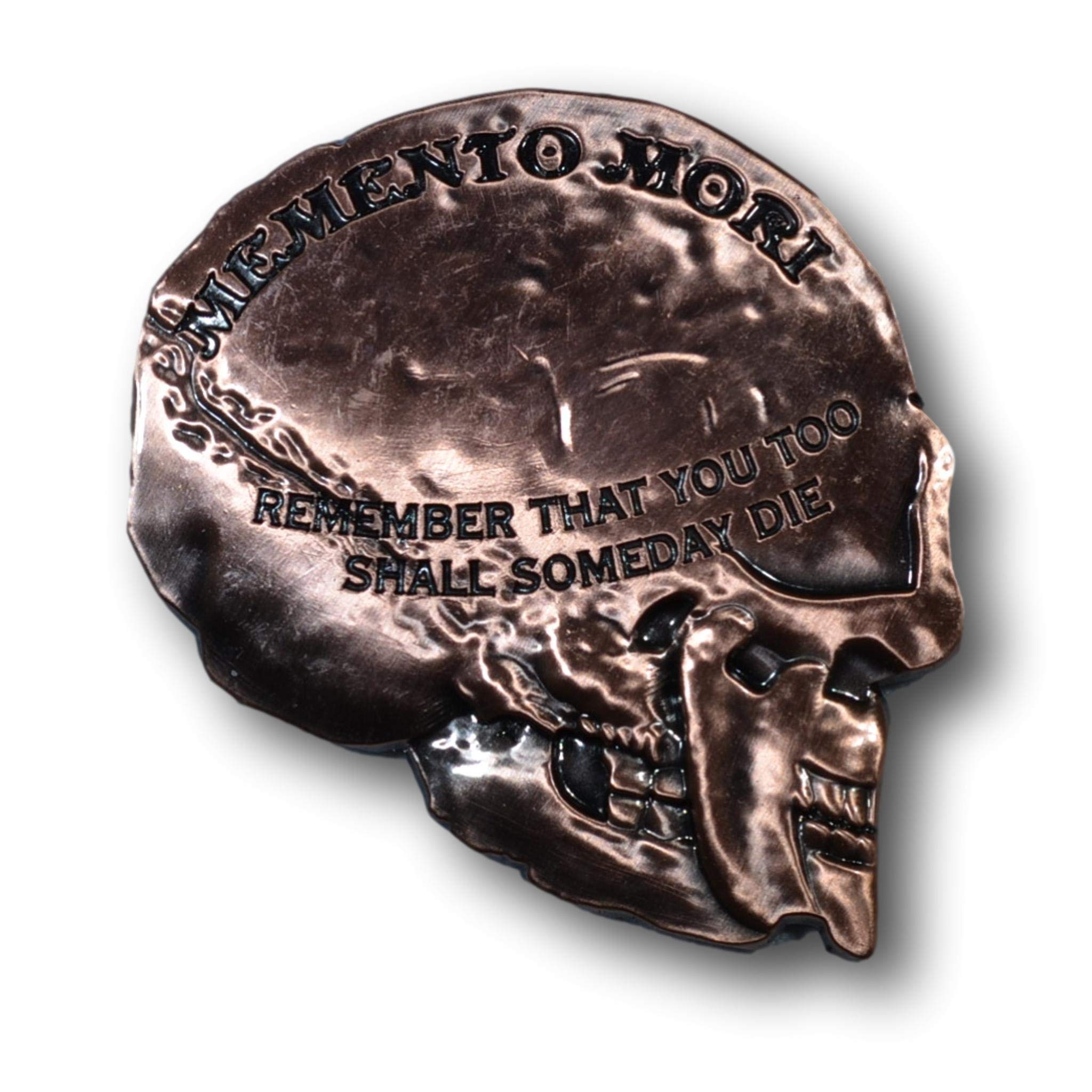 Rule 9 EDC Skull Coin - Antique Copper Survival Challenge Coin for Men | Collectible Military Style Token for Outdoor Adventures, Keychain Accessory & Everyday Carry Gear