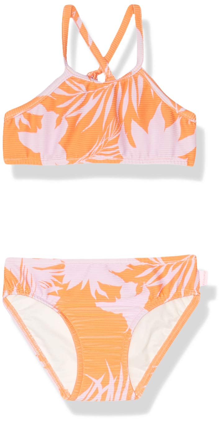 Seafolly Girls' High Neck Tankini Swimsuit with Criss Cross Back - UPF 50+ Sun Protection Swimwear for Kids, Perfect for Beach, Pool & Summer Vacation