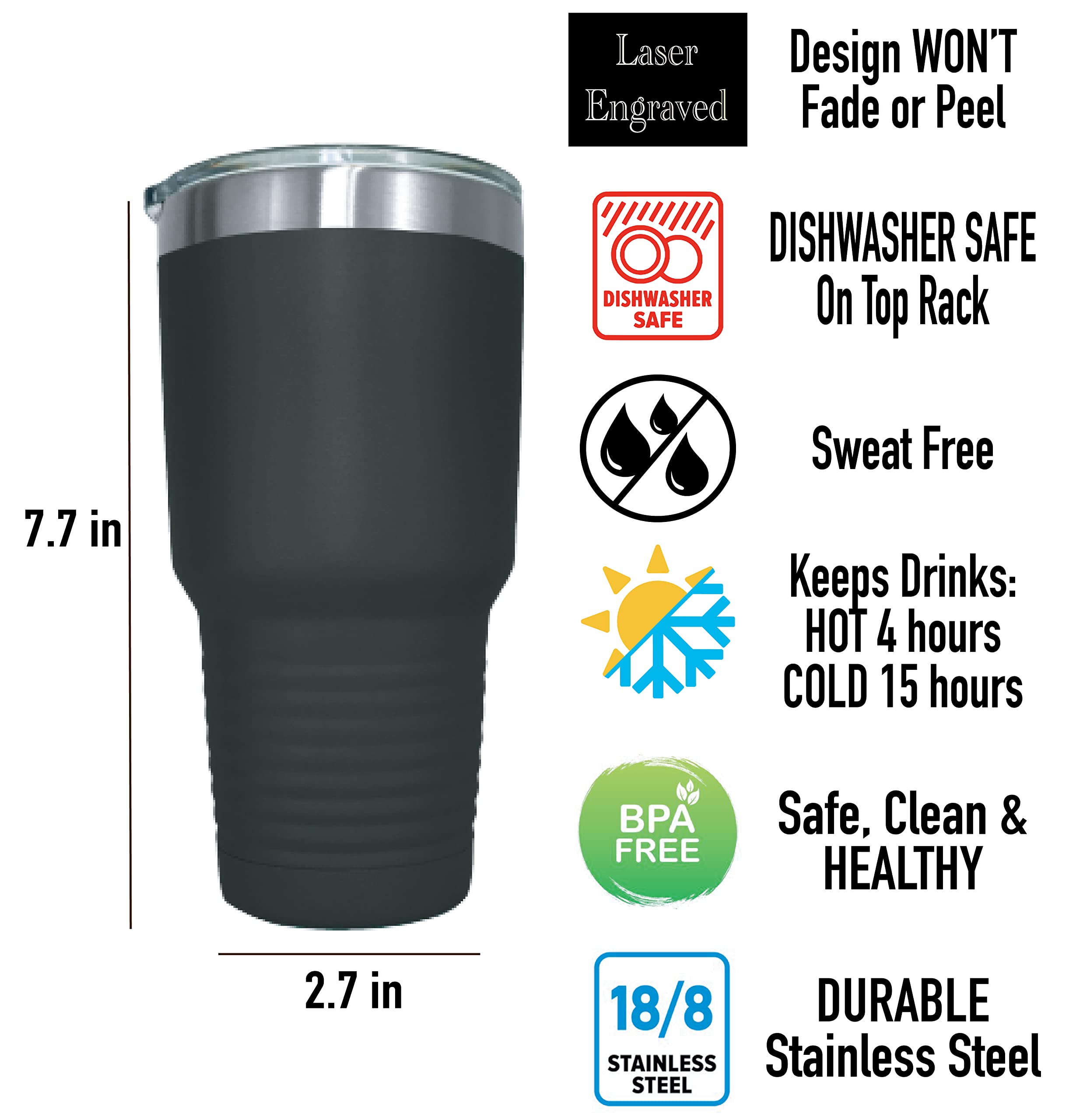 AVITO Personalized Nail Tech Tumbler - 30oz Vacuum Insulated Stainless Steel Cup with Lid - Laser Engraved Custom Design - Perfect Gift for Manicurists & Nail Technicians - Ideal for Salon, Spa, or Home Use
