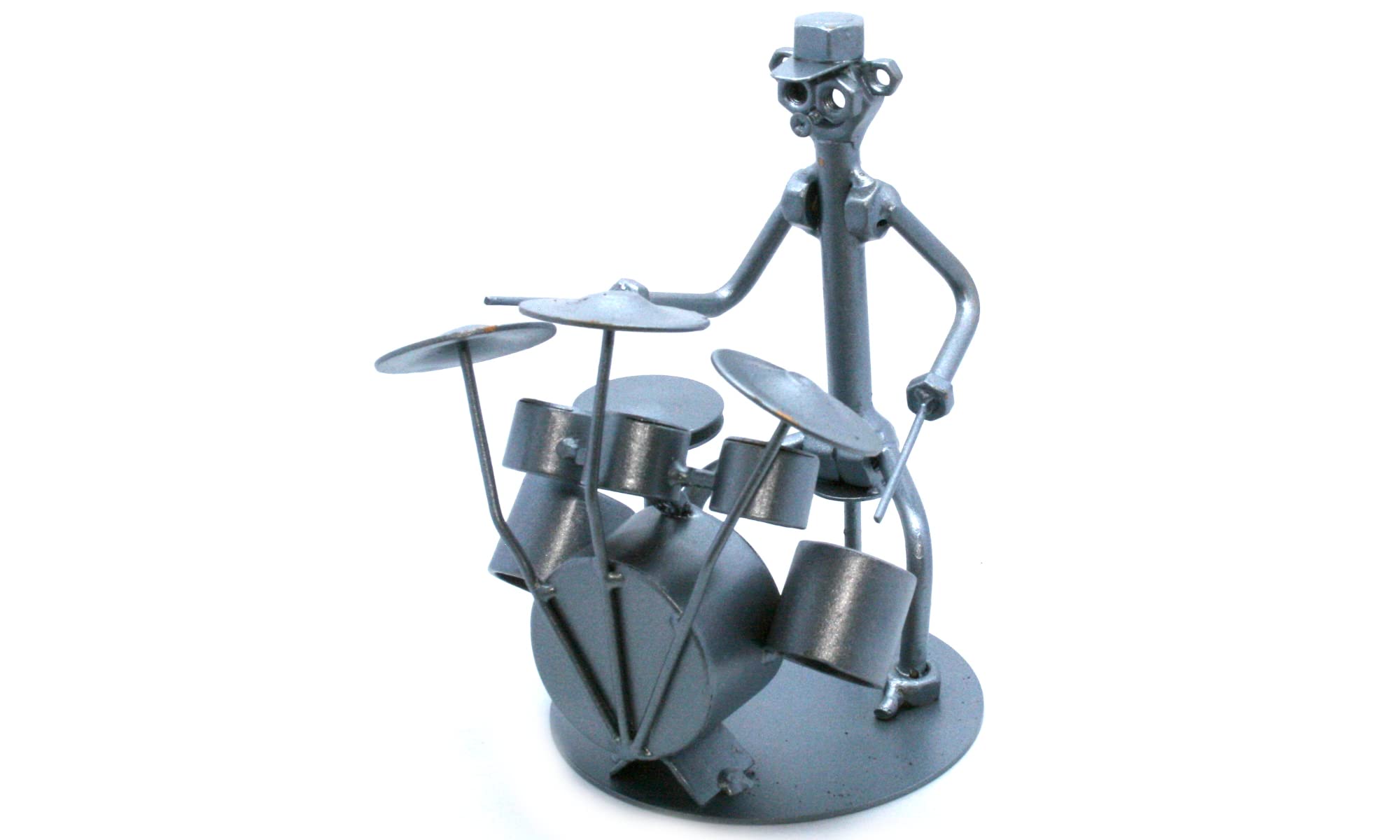 Drummer Gift - Unique Nuts and Bolts Metal Sculpture for Drum Players | Handmade Drum Decor for Music Lovers | Perfect for Home, Studio & Band Room Decorations