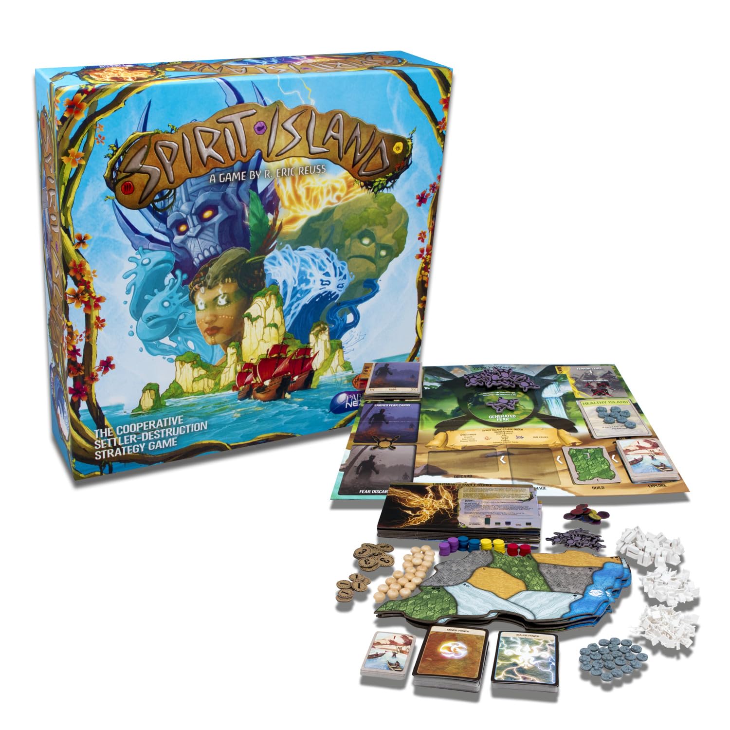 Spirit Island Core Board Game by Greater Than Games - Cooperative Strategy Game for Adults & Teens - Perfect for Game Nights & Family Gatherings