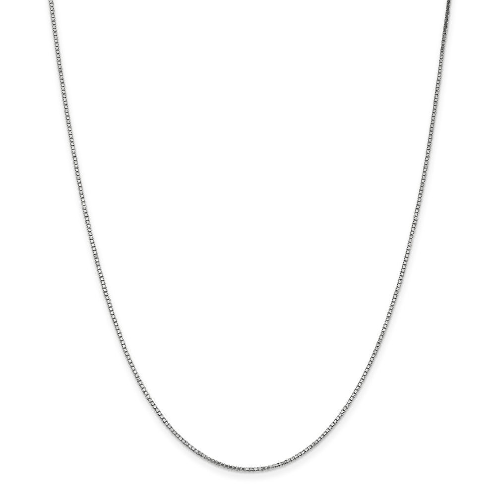 10K Solid White Gold 1.1mm Box Chain Necklace with Secure Lobster Clasp - Elegant Jewelry for Women, Perfect for Everyday Wear, Gifts & Special Occasions