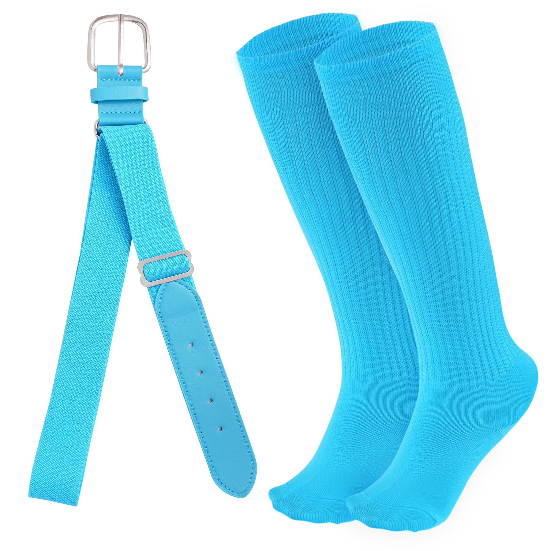 Youth Baseball Socks & Belt Set for Boys & Girls - Elastic Waist Softball Belt - Perfect for Little League Games & Practice Sessions