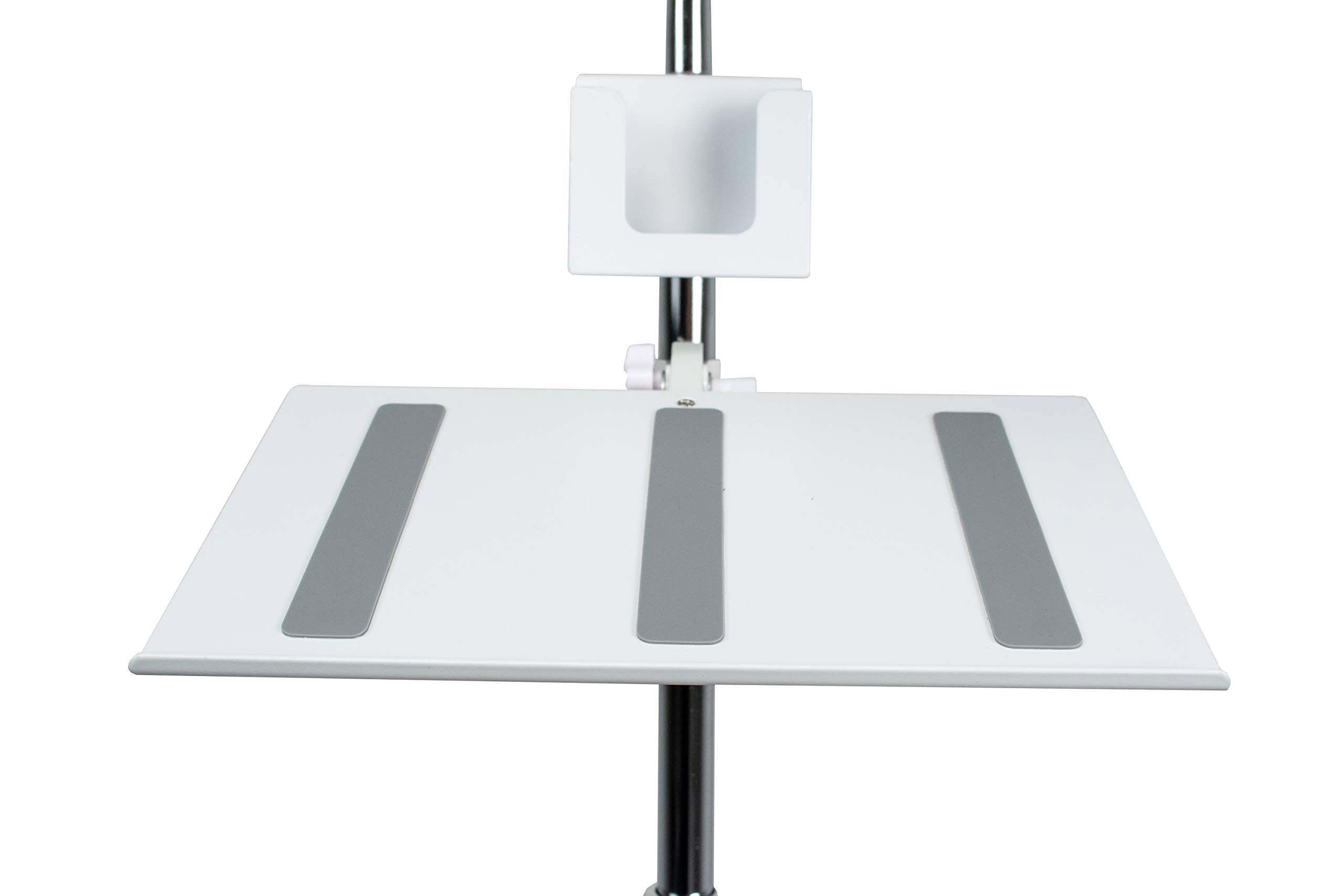 Heavy-Duty Adjustable Gooseneck Floor Stand with VESA Mount & Storage Basket - Compatible with iPad 7th/8th/9th Gen 10.2
