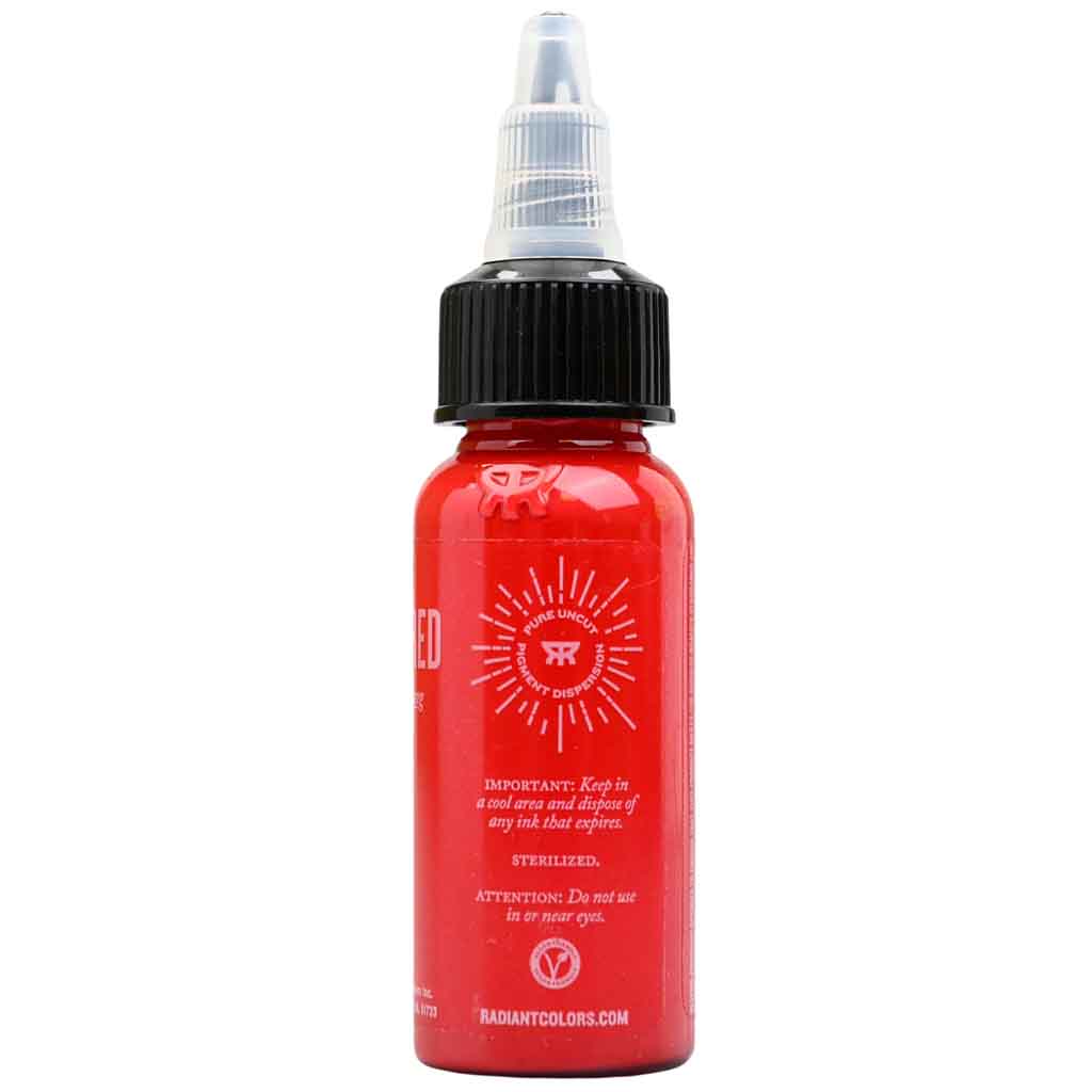 Premium Candy Red Radiant Tattoo Ink - 1 oz Bottle for Professional Tattoo Artists | Vibrant & Long-Lasting Color | Ideal for Sleeves, Lettering & Artistic Designs