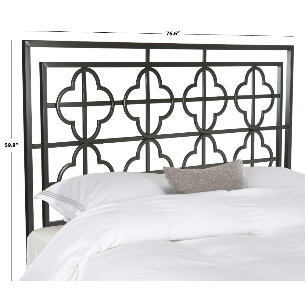 SAFAVIEH Home Collection Lucina Gunmetal Headboard for Full Size Bed - Modern Metal Bed Frame Headboard for Bedroom Decor, Perfect for Guest Rooms & Master Suites