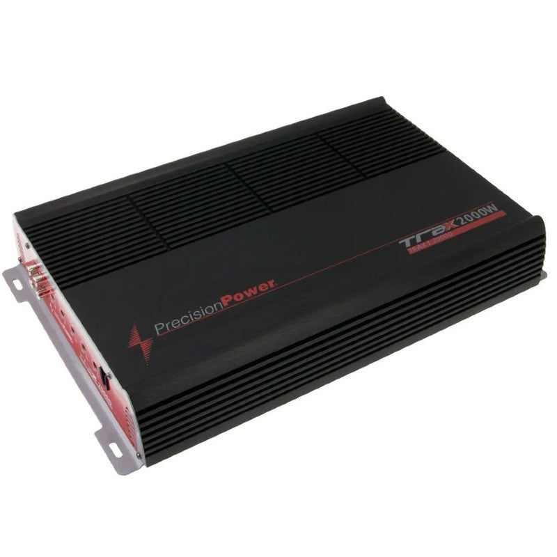 Precision Power TRAX1.2000D 2000W Max (700W RMS) 2 Ohm Stable Monoblock Class D Car Amplifier - High Power Audio for Car Stereo Systems, Bass Boost & Subwoofer Installation