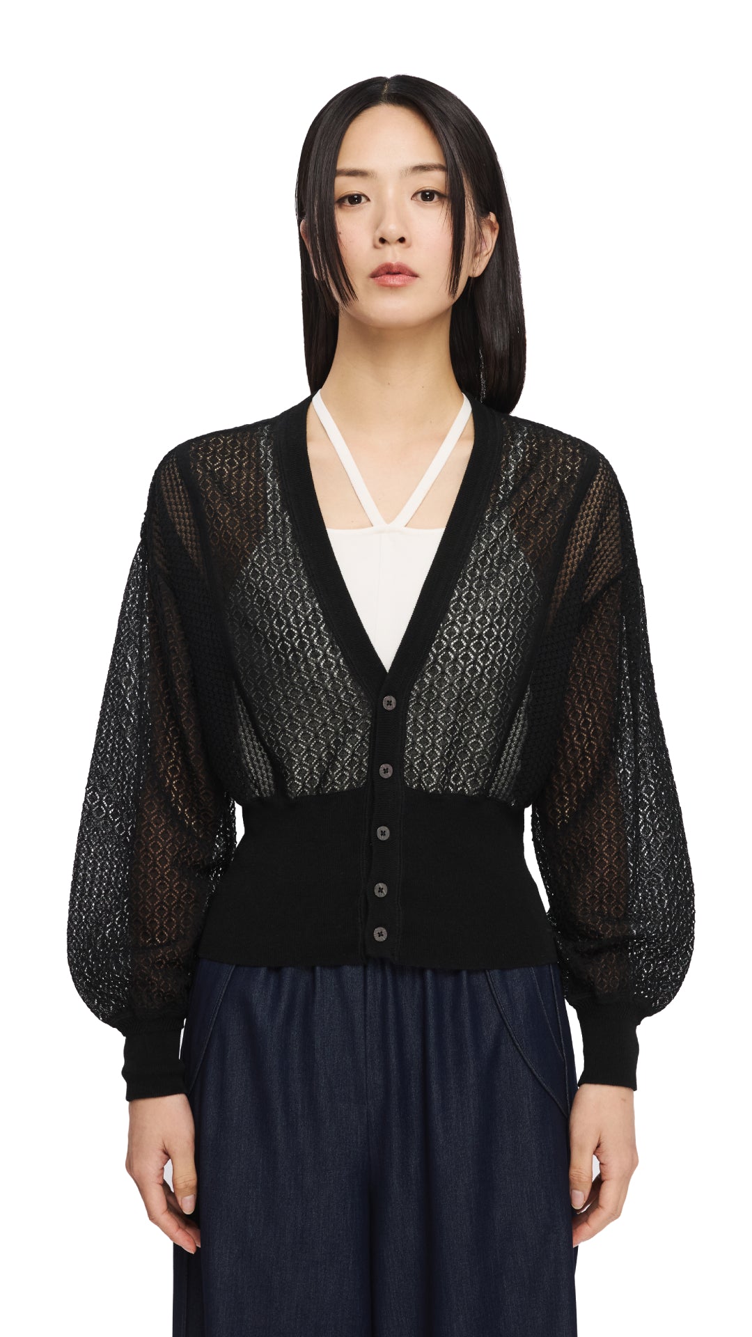 Elegant Lace Knit Cardigan for Women - Soft Open Front Sweater with Floral Embroidery | Perfect for Spring Outfits, Date Nights & Office Wear