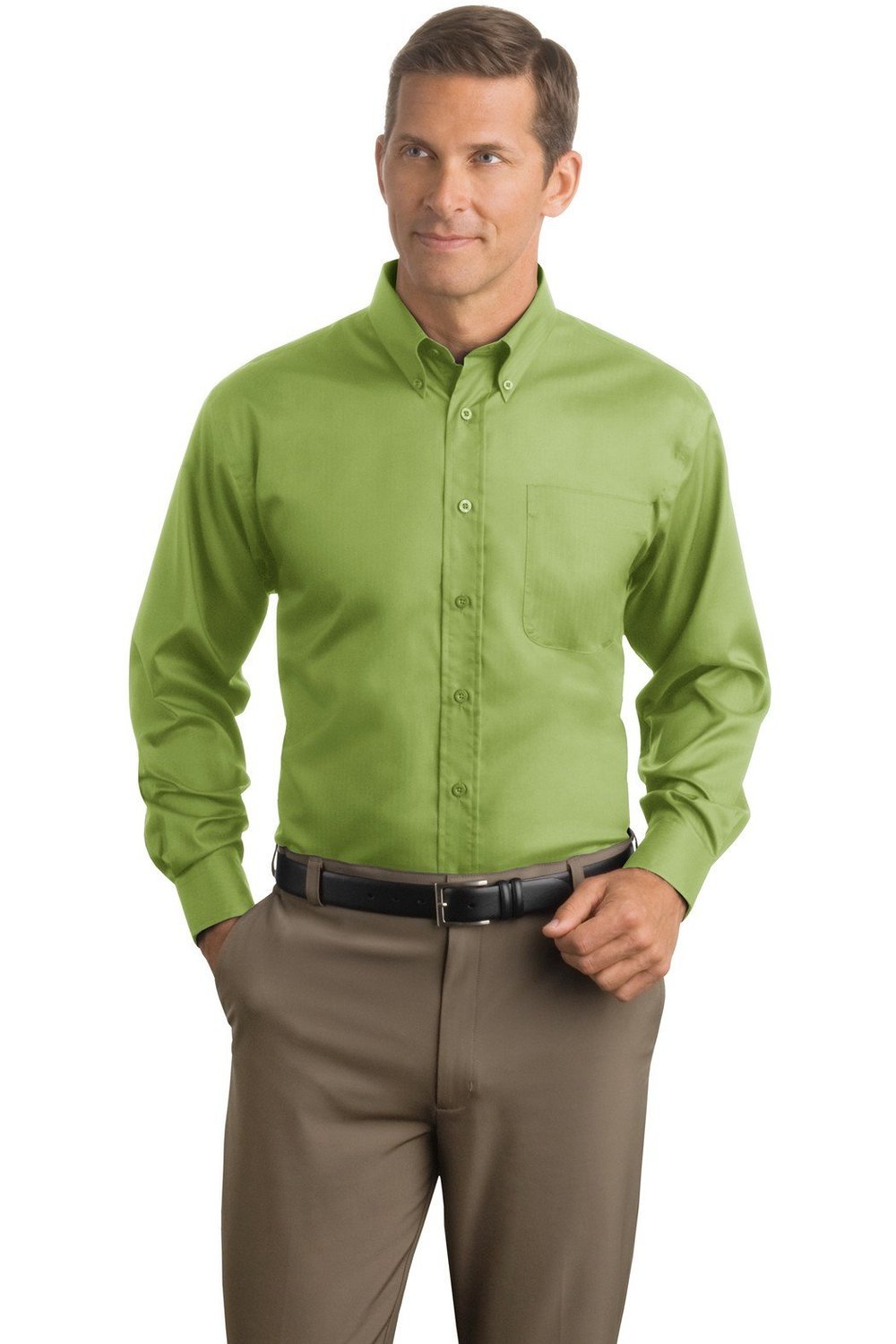 Premium Red House Men's Herringbone Non-Iron Button Down Dress Shirt - Comfortable & Wrinkle-Free for Business, Office & Formal Occasions