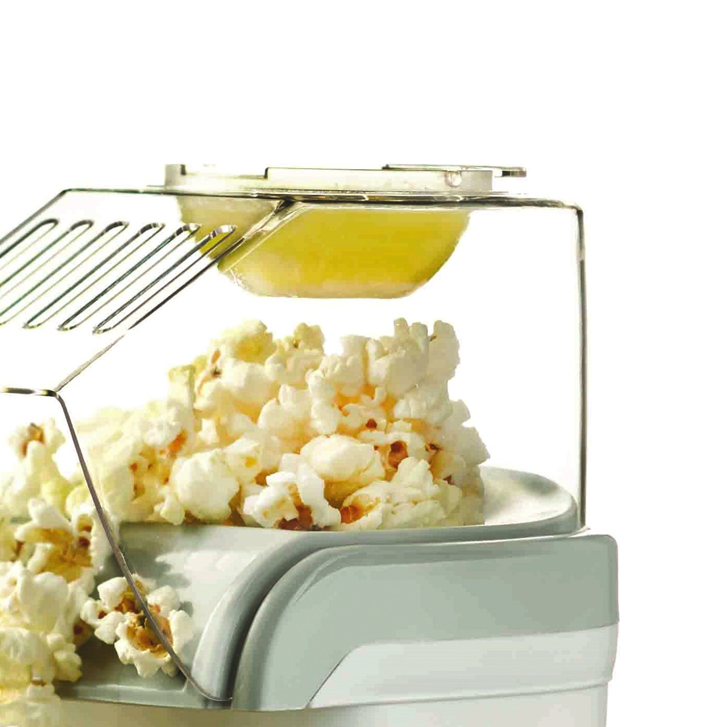 Brentwood PC-486W 8-Cup Hot Air Popcorn Maker Machine - Healthy White Popcorn Popper for Home, Movie Nights & Parties - Fast, Oil-Free, Low-Calorie Snack Maker