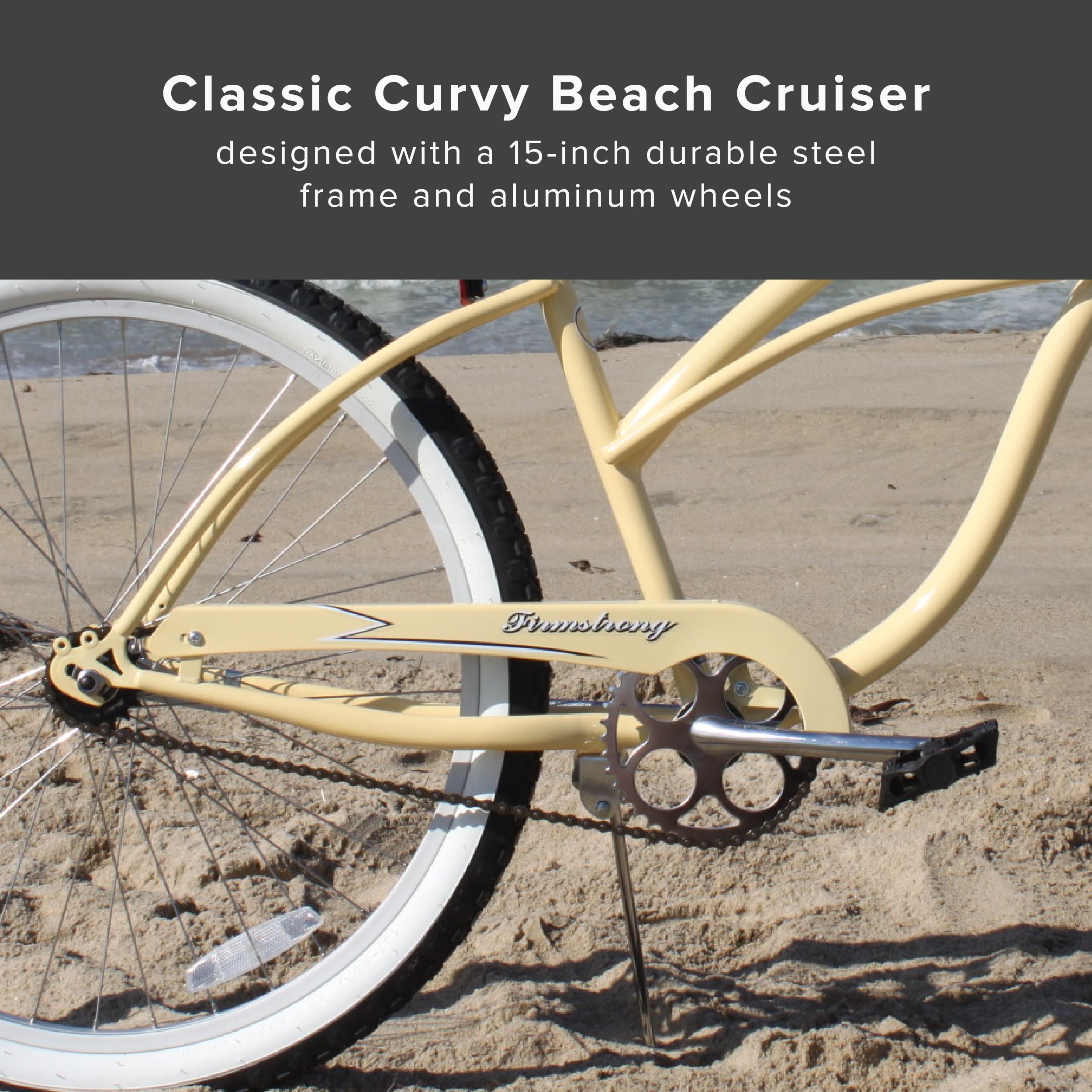 Firmstrong Urban Lady Beach Cruiser Bicycle - Women's Comfort Bike with 7 Speeds, Classic Design for Casual Rides & Coastal Adventures - Perfect for Beach Outings, City Commuting & Leisure Cycling