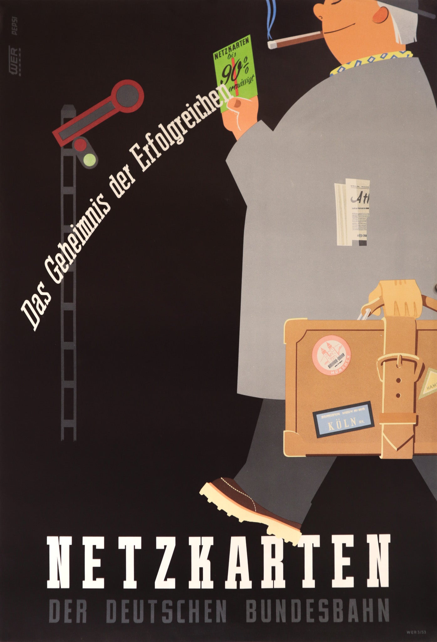 Vintage 1953 German Railway Poster - Netzkarten der Deutschen Bundesbahn (Maps of German Federal Railway) - Perfect for Train Enthusiasts, Home Decor & Historical Collectors