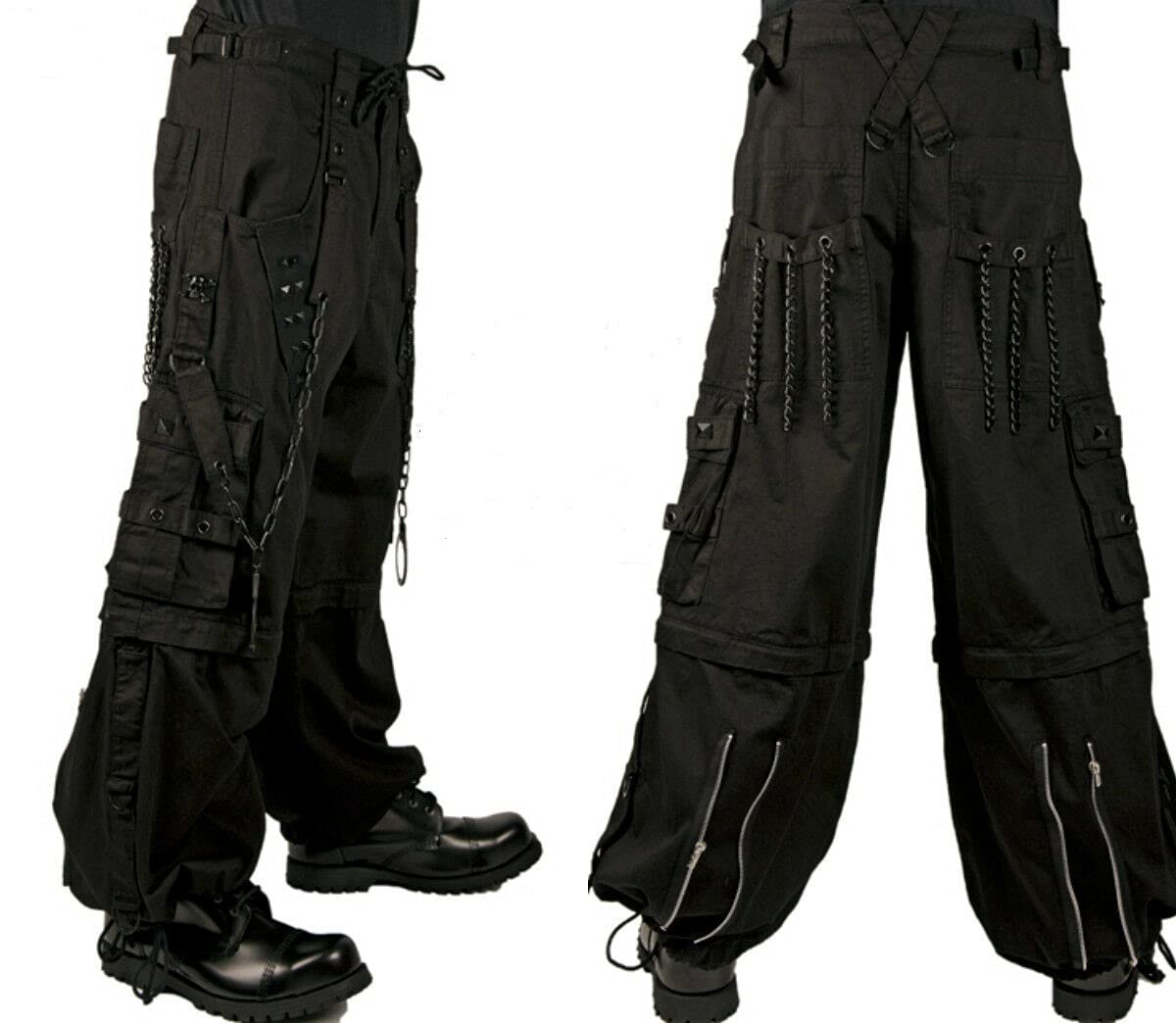 Premium Gothic Bondage Black Skater Pants for Men - Punk Rock Emo Style Alternative Shorts | Perfect for Concerts, Streetwear & Alternative Fashion