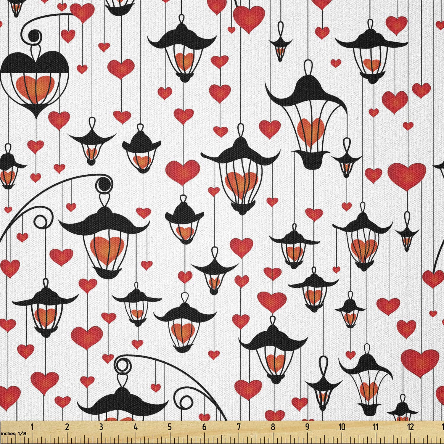 Ambesonne Romantic Love Hearts Fabric by The Yard - Valentine's Day Themed Stretch Knit Material for Clothing, Sewing & DIY Crafts (10 Yards, Vermilion/Scarlet) - Perfect for Dresses, Quilts & Home Decor Projects