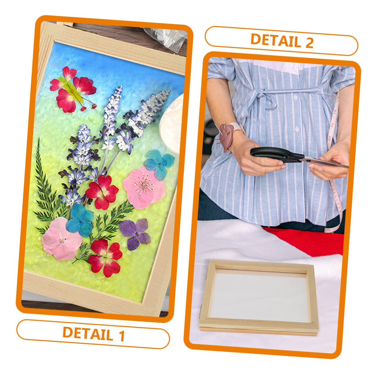 FUNOMOCYA 3-Piece DIY Paper Screen Printing Frame Kit - Small Square Picture Frames for Paper Making, Wooden Puzzle & Hand Model Crafts - Perfect for Kids Art Projects, Classroom Activities & DIY Home Decor