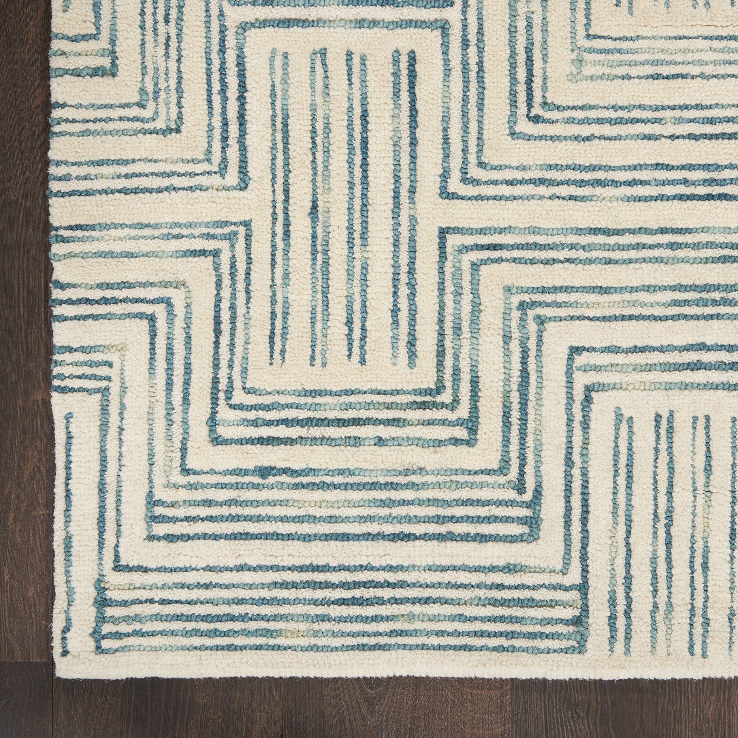 Nourison Linked Bohemian Ivory/Turquoise 2'3