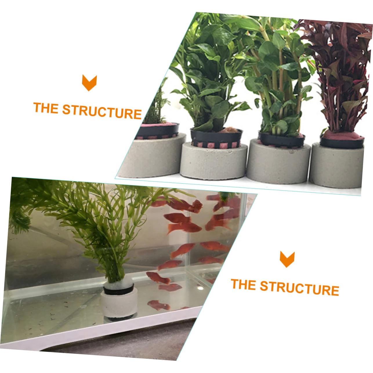 1 Set Aquatic Plant Holder - Ceramic Planter Pot & Sponge Planting Basket for Aquarium Plants, Water Grass Fixed Rings - Perfect for Fish Tank Decoration and Underwater Gardening
