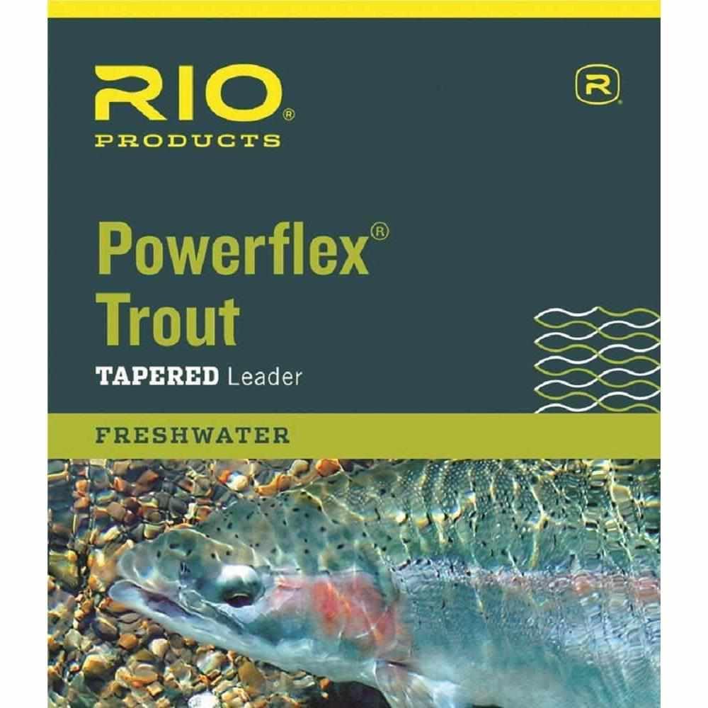 Rio Brands Powerflex Trout Leaders - 3 Pack, 9ft Light Gray Tapered Fishing Leader (8.2 lb Test) for Freshwater Fly Fishing & Stream Trout Angling