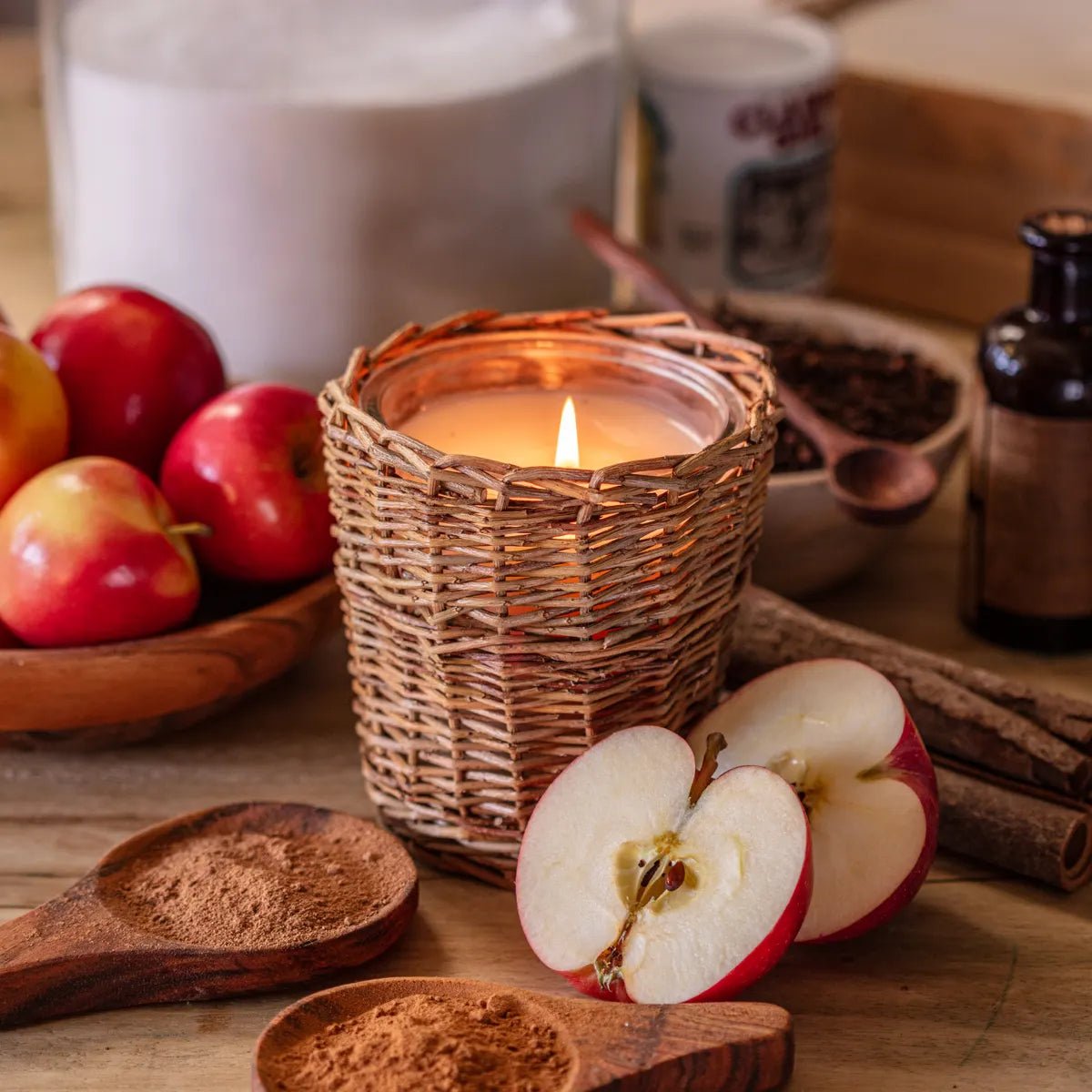 Apple Tart French Willow Scented Candle - Long-Lasting Aromatherapy Candle for Home, Office & Relaxation
