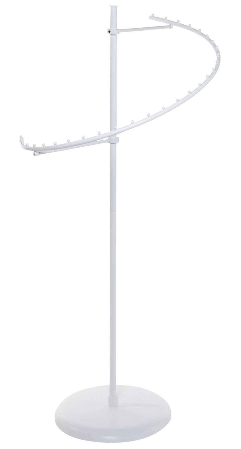 Premium White Spiral Clothing Rack - 29 Ball Round Garment Display Stand for Retail Stores | Perfect for Boutique, Clothing Shop & Fashion Showroom Displays