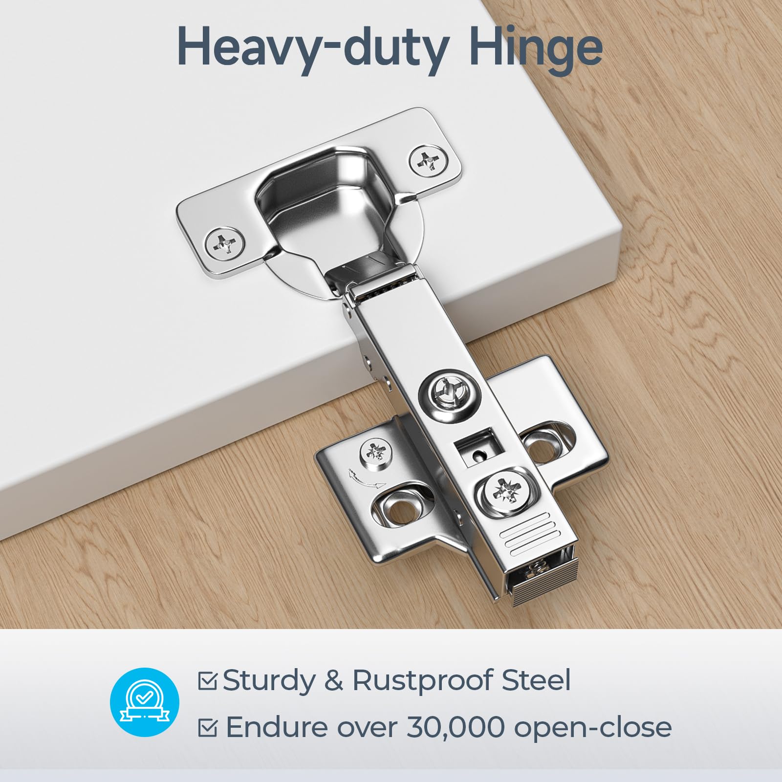 HOSOM 50 Pack Soft Close Cabinet Hinges - Full Overlay Frameless European Hinges with 3-Way Adjustment, 110° Opening Angle for Kitchen Cabinets | Durable Concealed Hinges for Smooth Quiet Closing - Perfect for Home Kitchen Renovation & Cabinet Upgrades