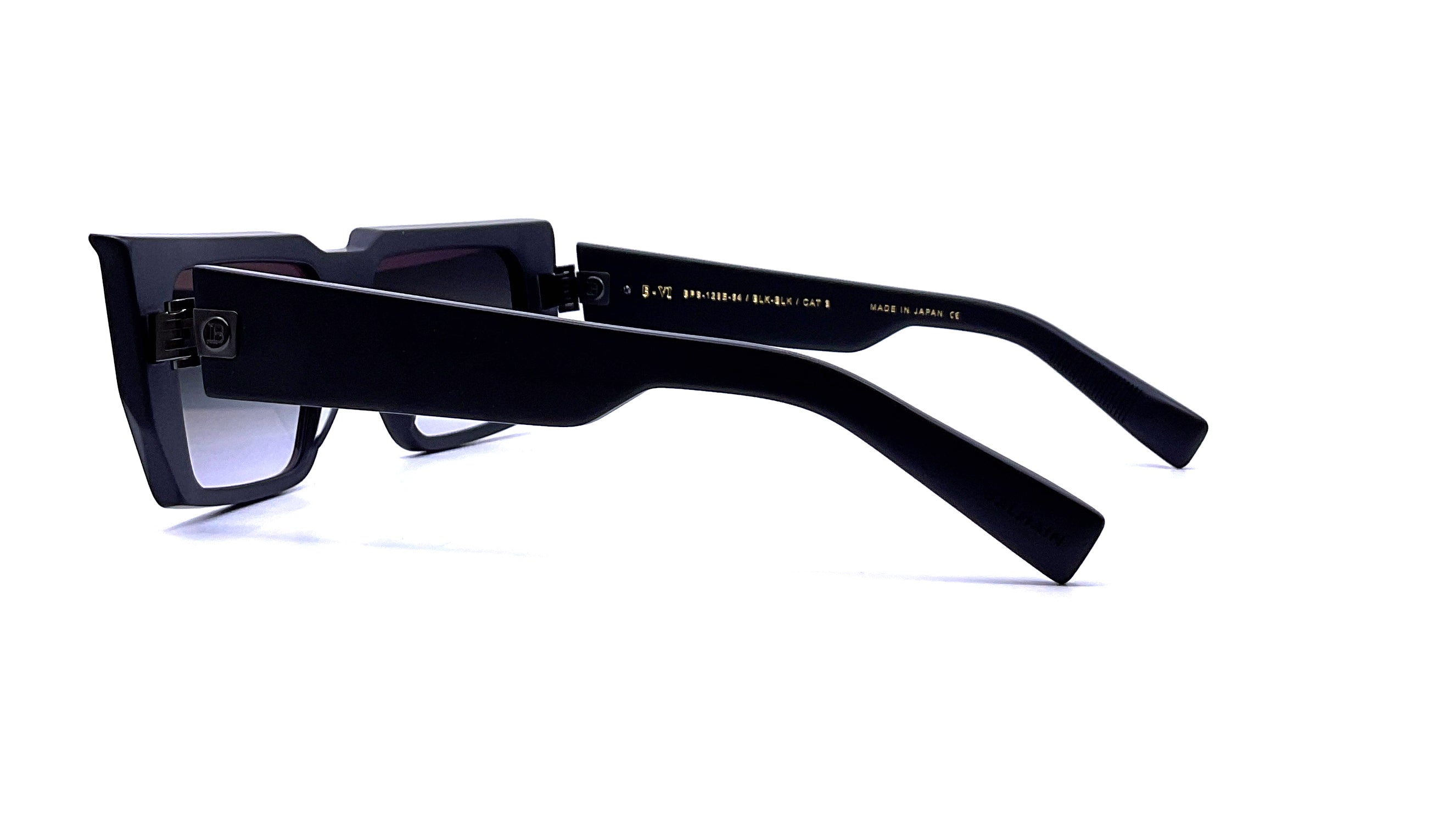 Balmain B VI Sunglasses - Black/Black Polarized UV Protection for Men & Women | Fashion Luxury Shades for Outdoor, Driving & Travel