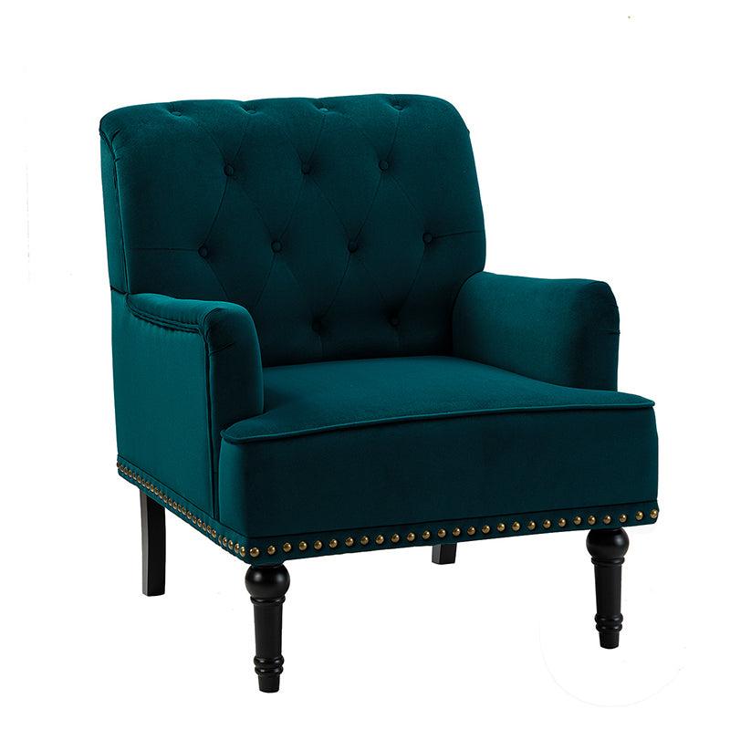 Luxury Constantino Velvet Armchair - Modern Upholstered Accent Chair for Living Room, Bedroom & Office - Soft Velvet Fabric with Sturdy Wooden Legs - Perfect for Home Decor, Relaxing & Reading
