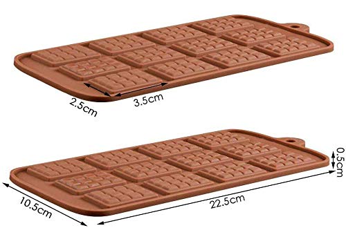 Selecto 2-Piece Non-Stick Silicone Chocolate Molds for Baking - Reusable Mini Energy Bar Candy Molds for DIY Chocolate Making, Perfect for Home Baking & Holiday Treats
