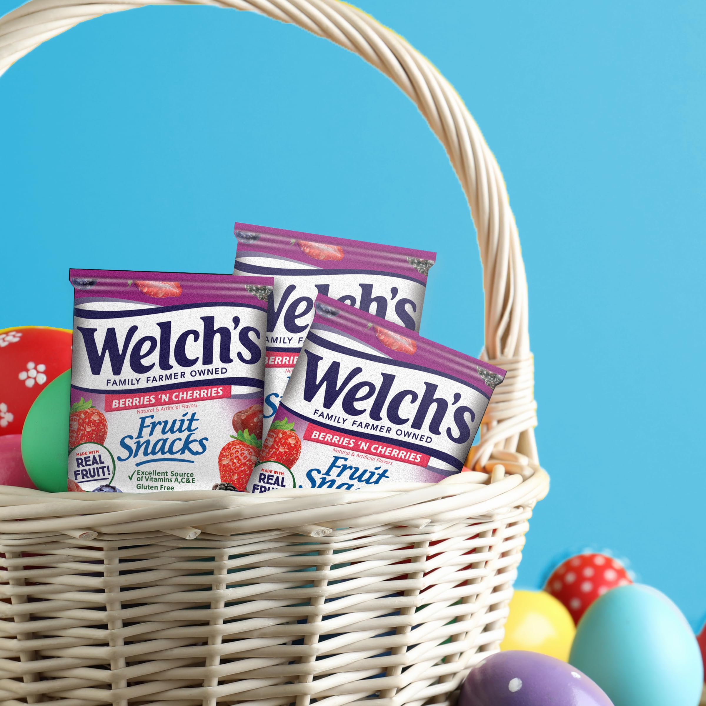 Welch's Mixed Fruit Snacks - Berries 'N Cherries Flavor, 5oz (Pack of 12) | Bulk Healthy Snacks for Kids Lunch Box, School, Office & Road Trips | Gluten Free, No Artificial Flavors